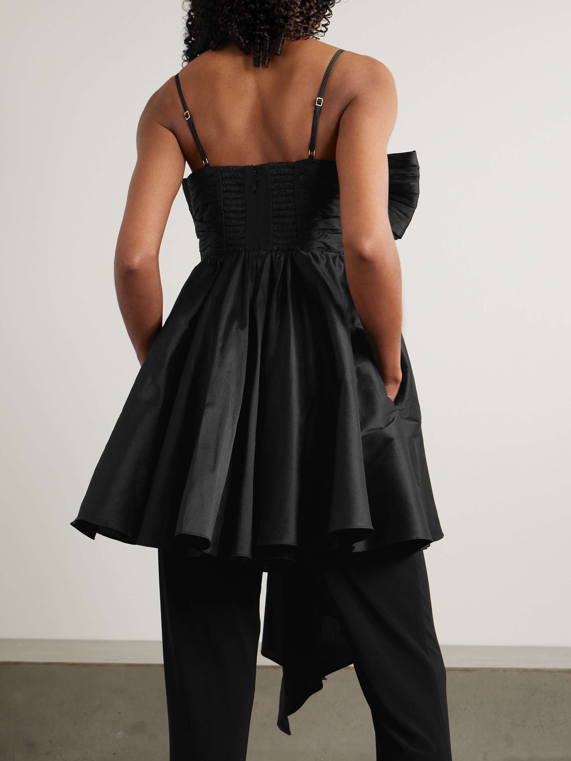 Scarlett bow-detailed satin-crepe mini dress view