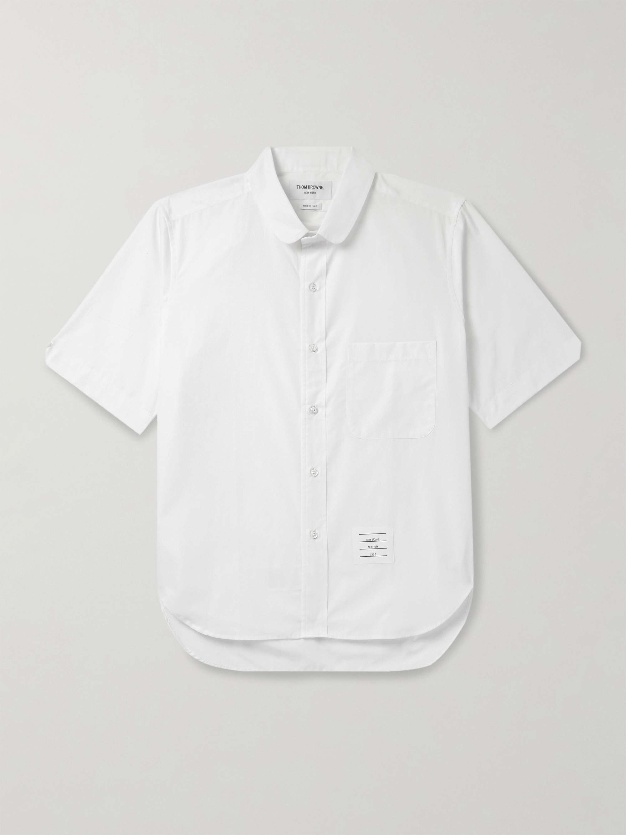 Penny-Collar Logo-Appliquéd Cotton-Poplin Shirt hero visual