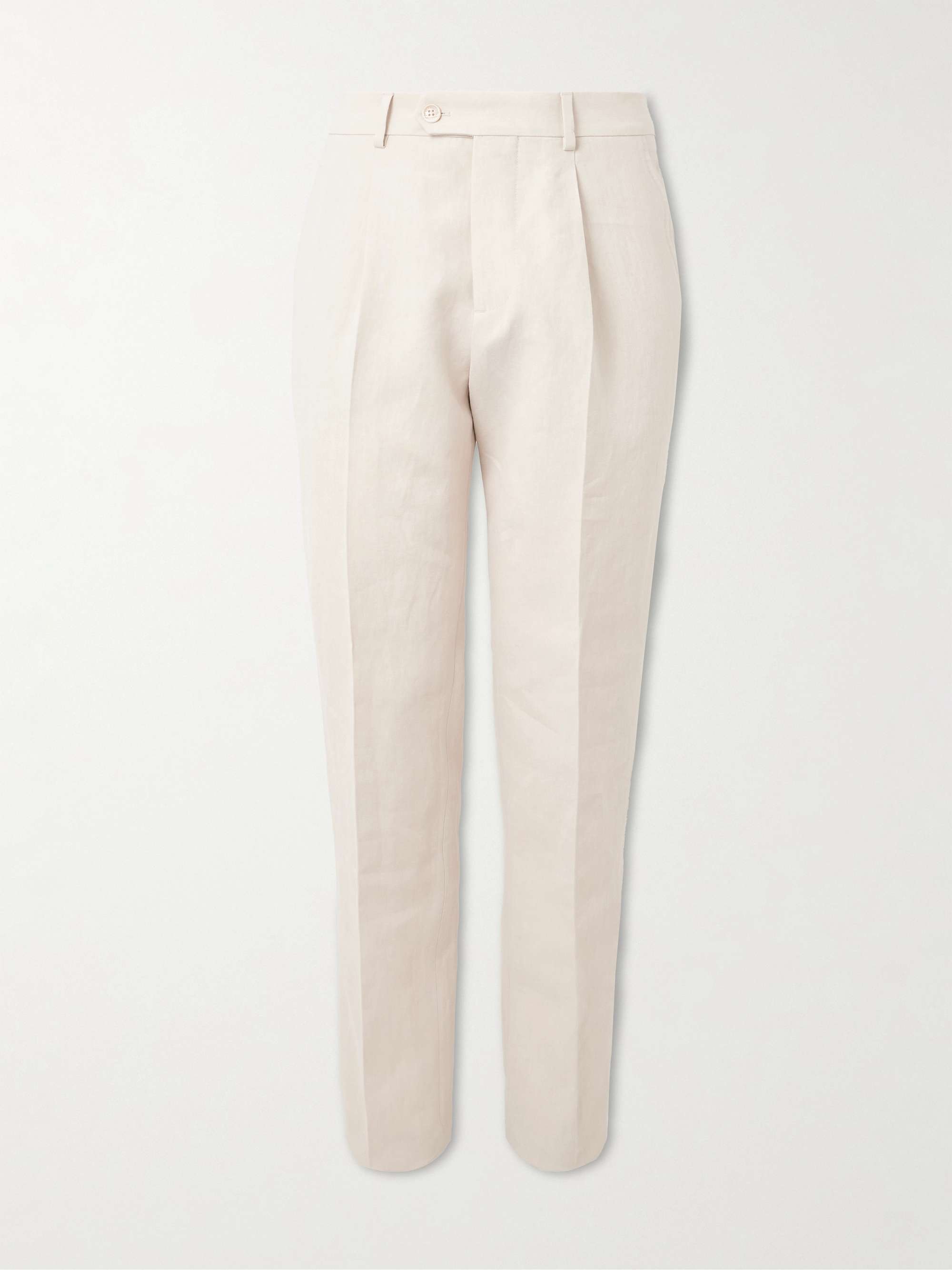 Slim-Fit Straight-Leg Oasi Linen-Twill Suit Trousers hero visual