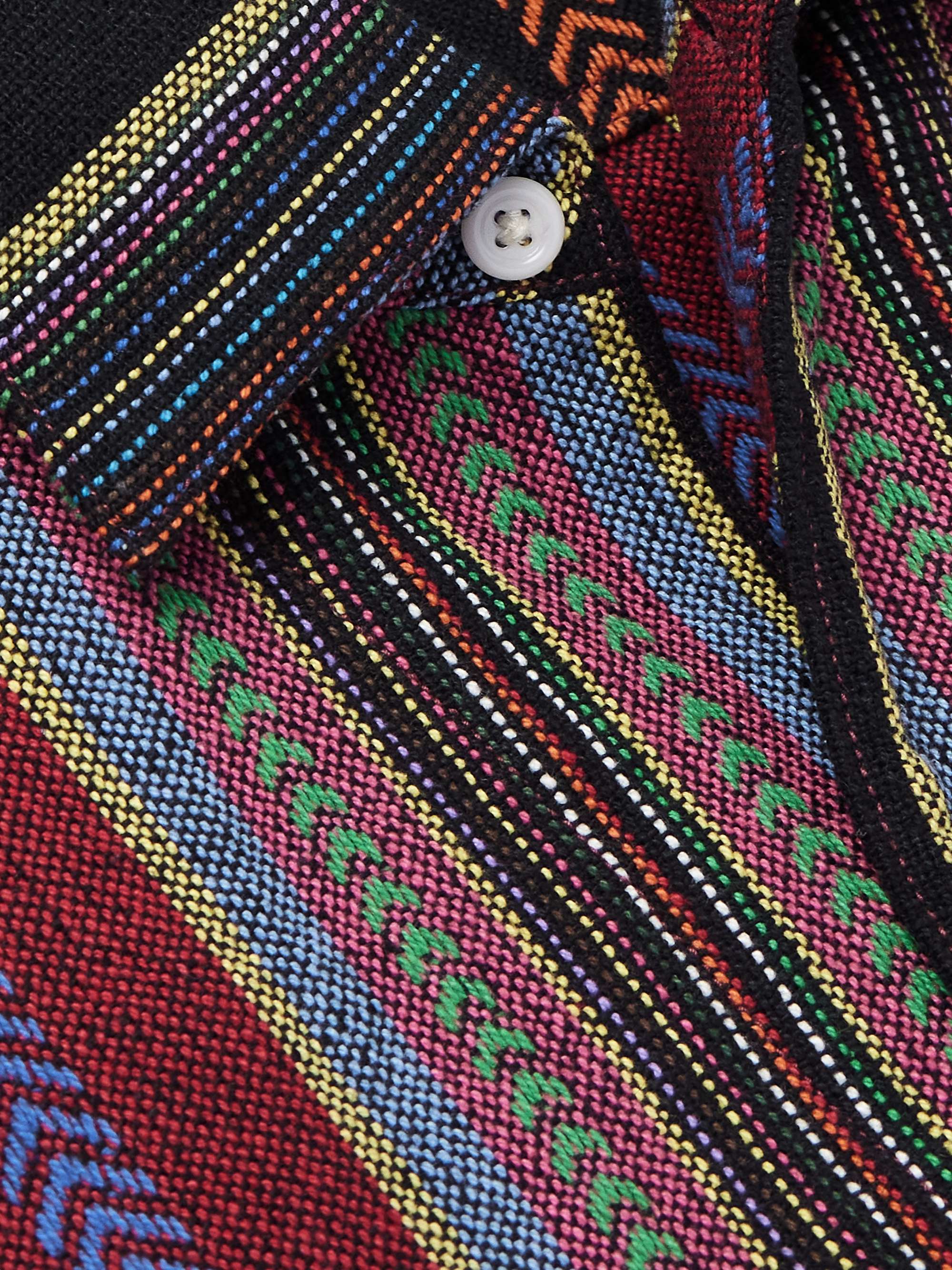 50s Milano Camp-Collar Jacquard-Knit Cotton Shirt view