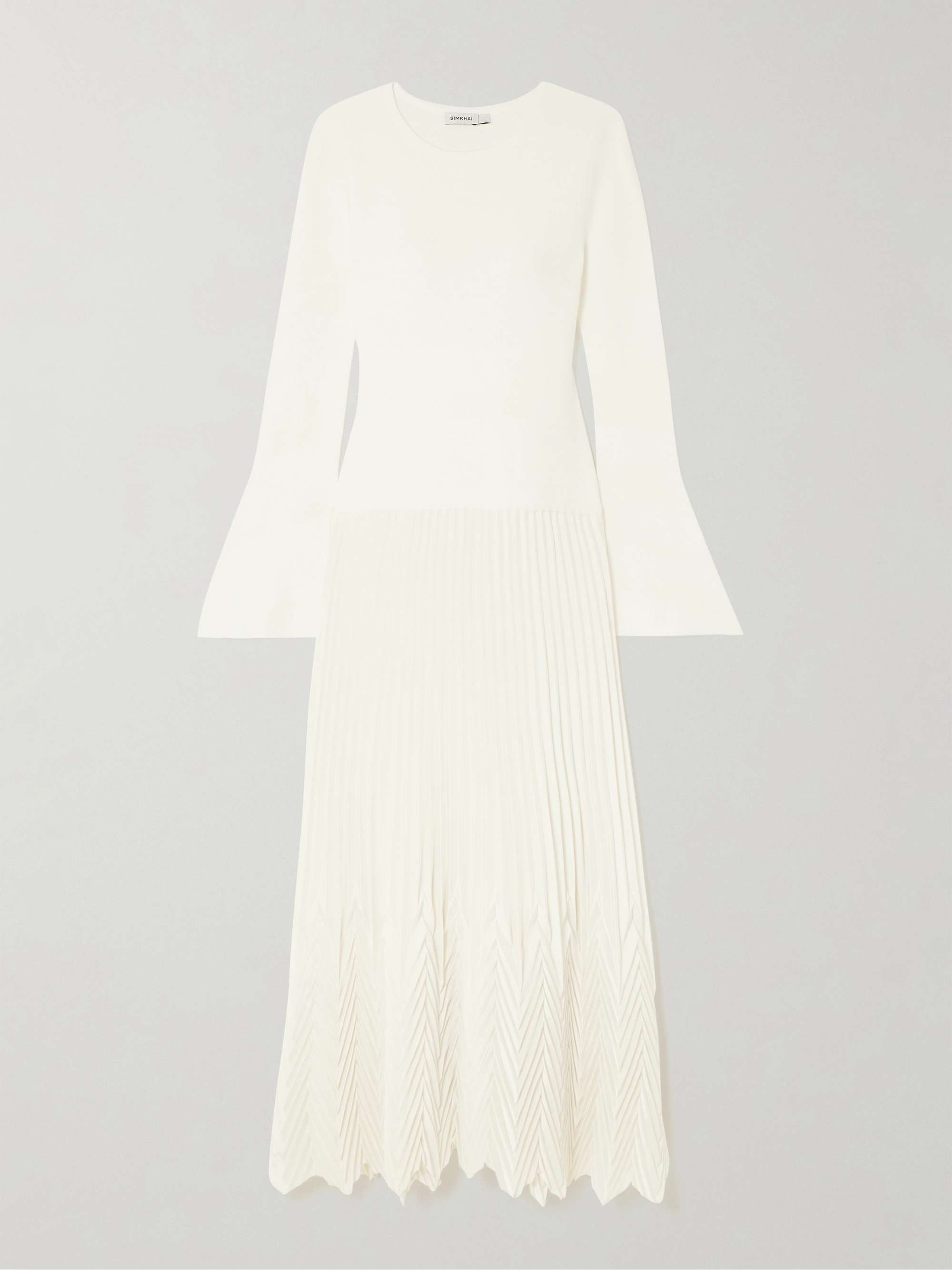 Damoni jersey and plissé-satin midi dress hero visual