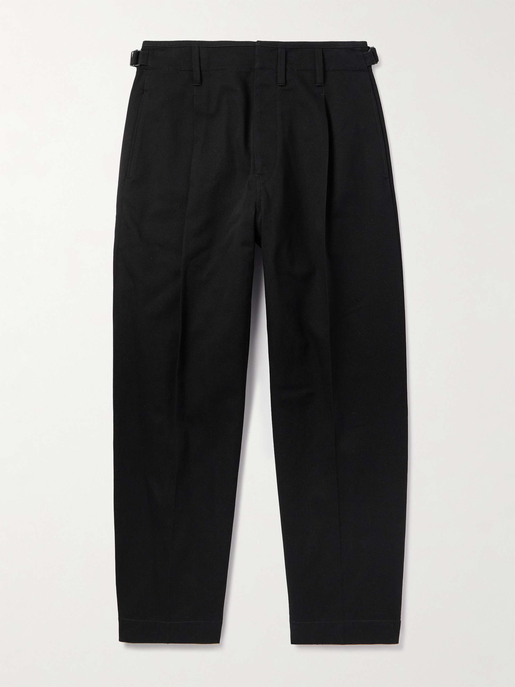 Carrot Tapered Pleated Cotton-Drill Trousers hero visual