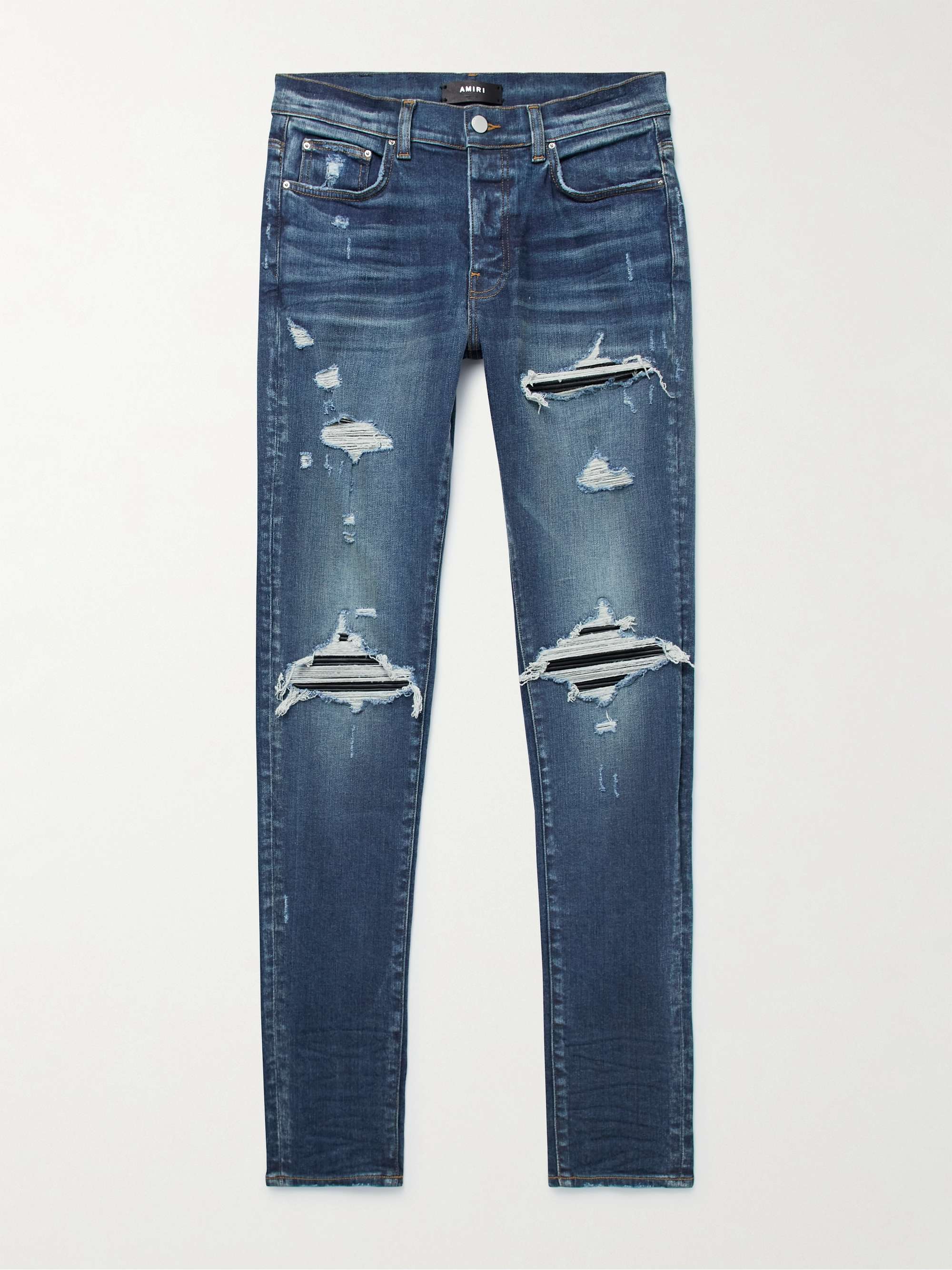 MX1 Skinny-Fit Panelled Distressed Jeans hero visual