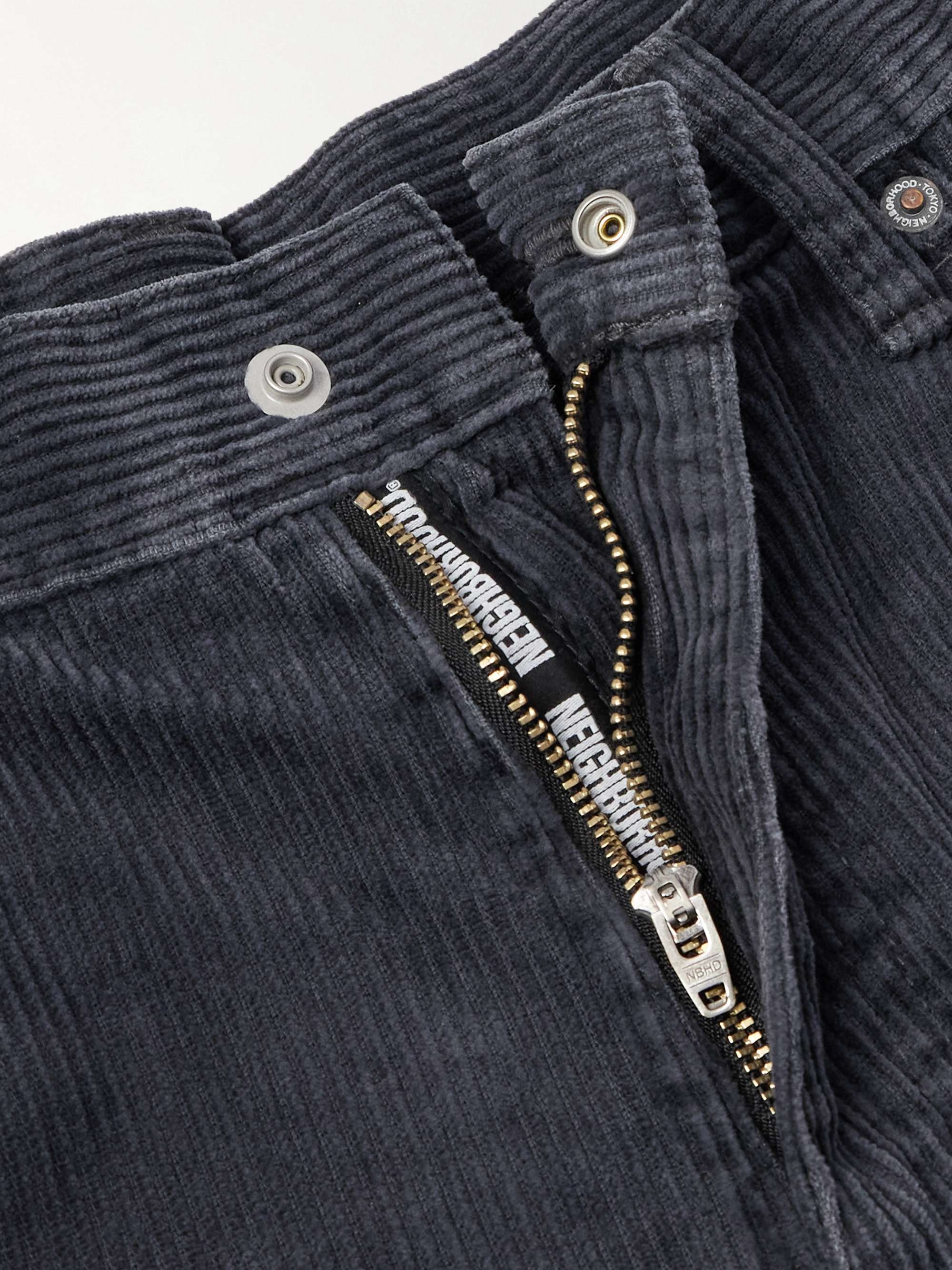 Savage Wide-Leg Distressed Cotton-Corduroy Trousers view