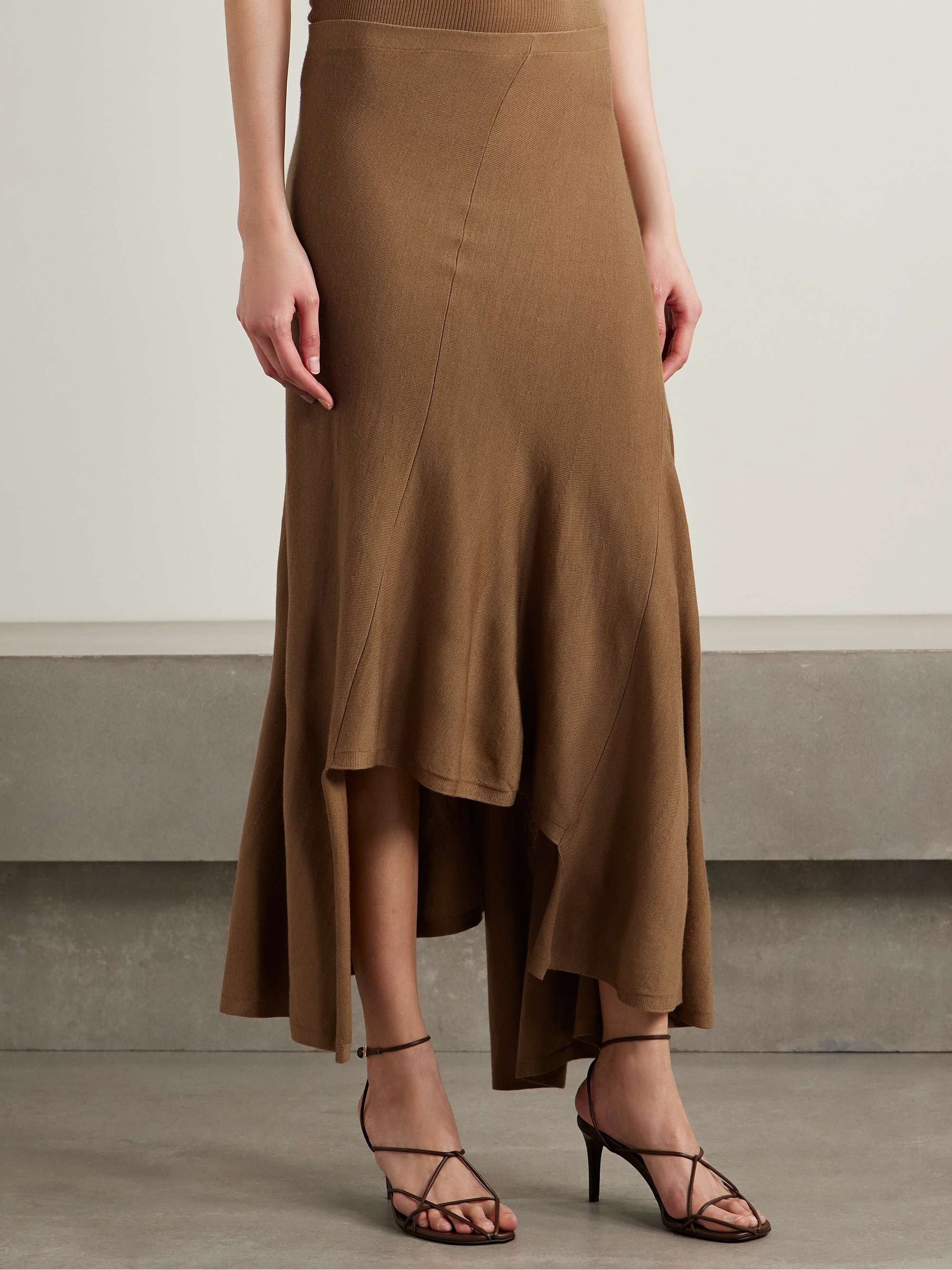 Asymmetric wool-blend midi skirt view
