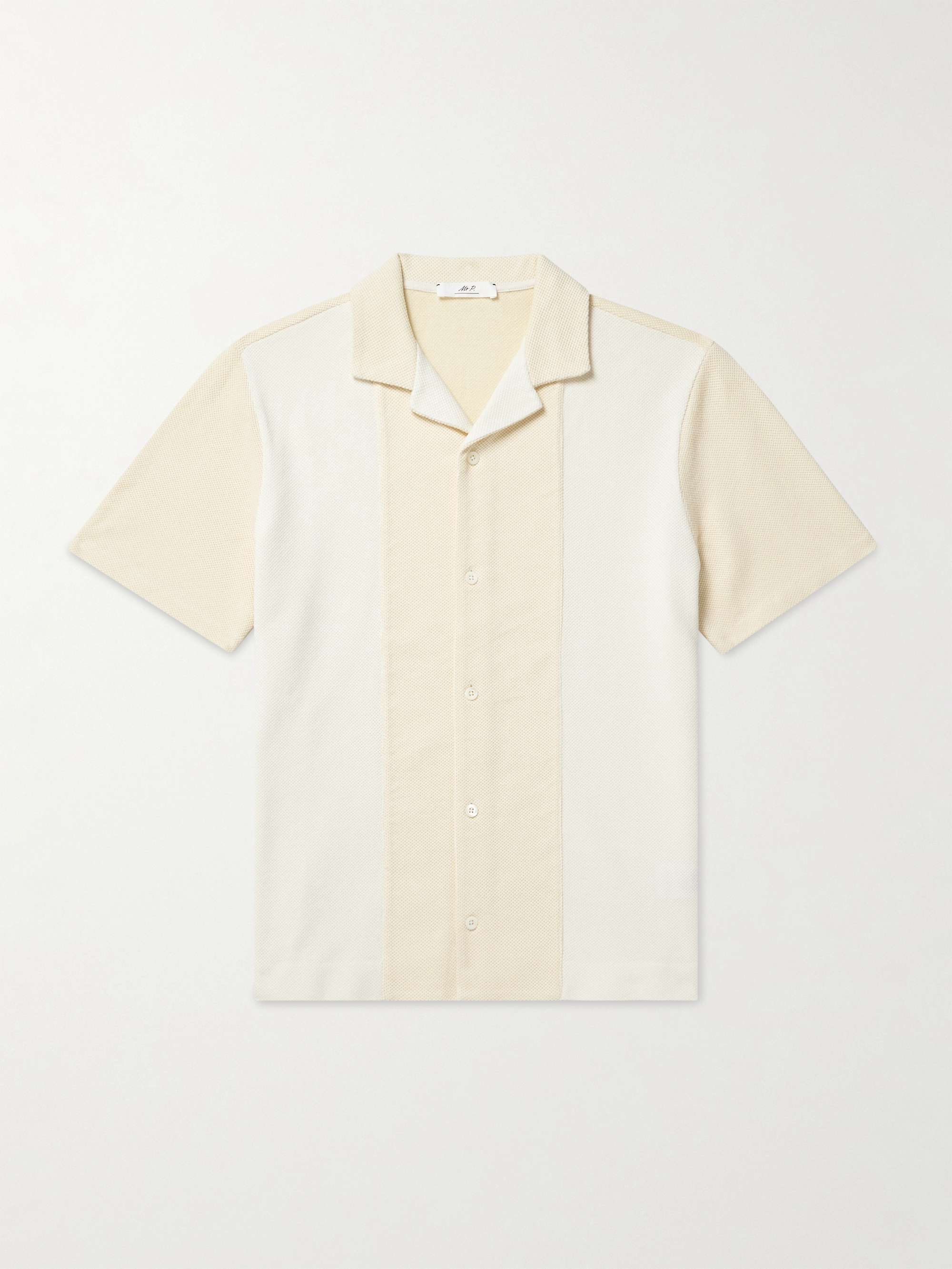 Camp-Collar Two-Tone Organic Cotton-Piqué Shirt hero visual