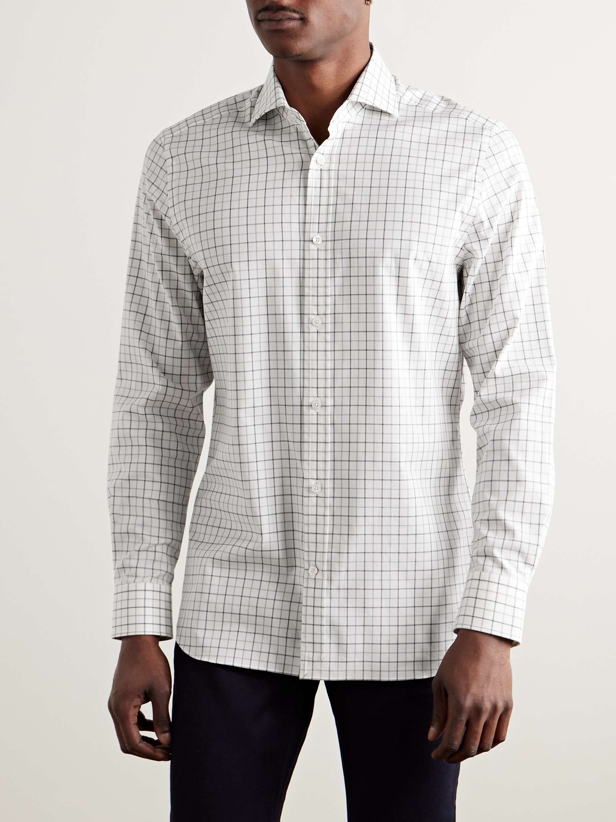 Checked Cotton-Twill Shirt view