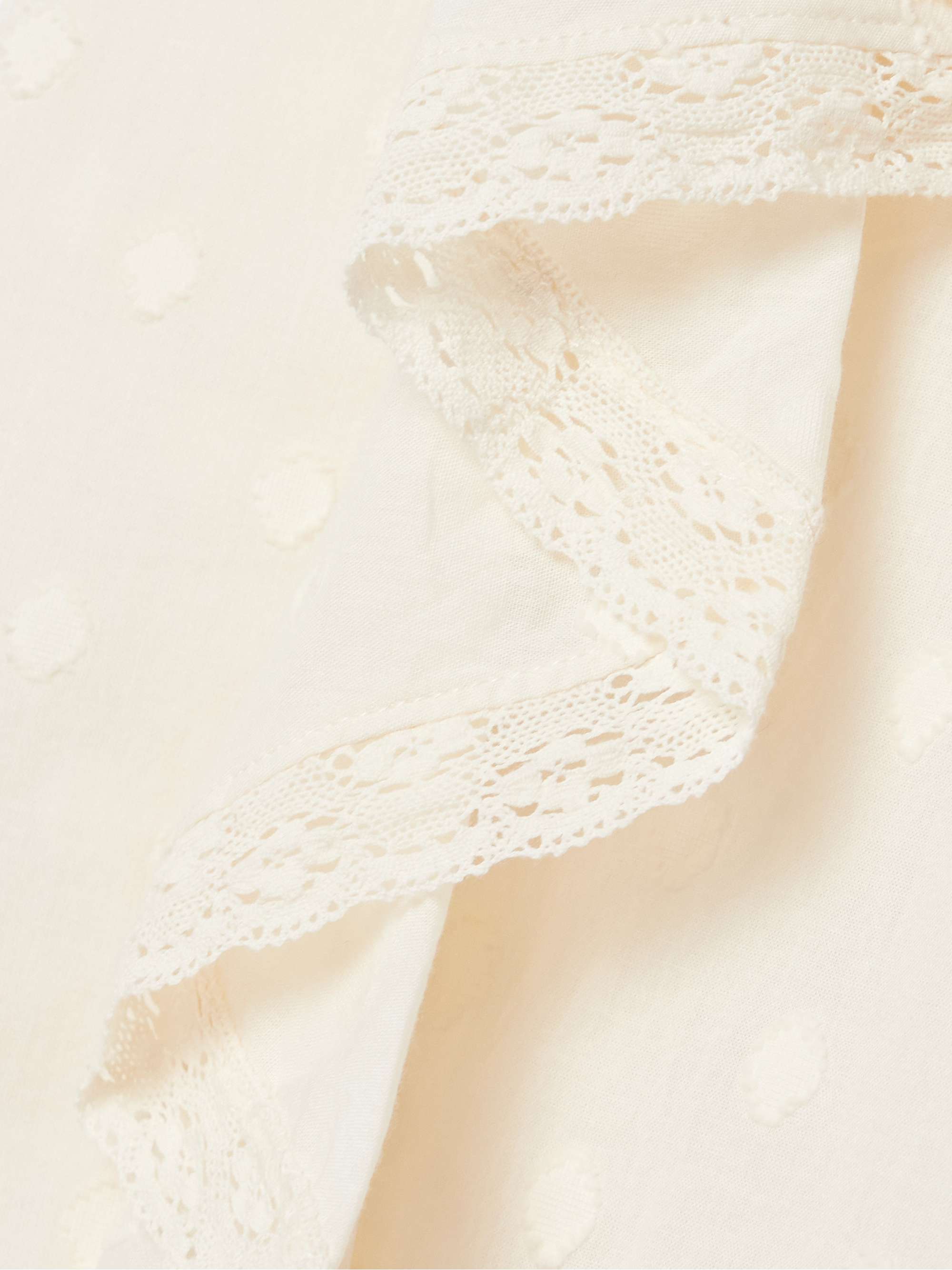 Thalia lace-trimmed ruffled fil coupé cotton-voile tank view