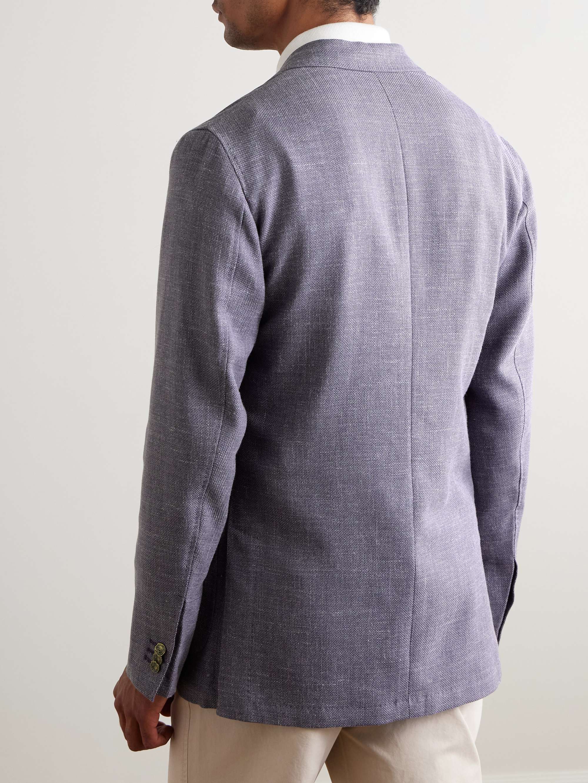 Ghost Slim-Fit Wool, Cotton, Silk and Linen-Hopsack Blazer view
