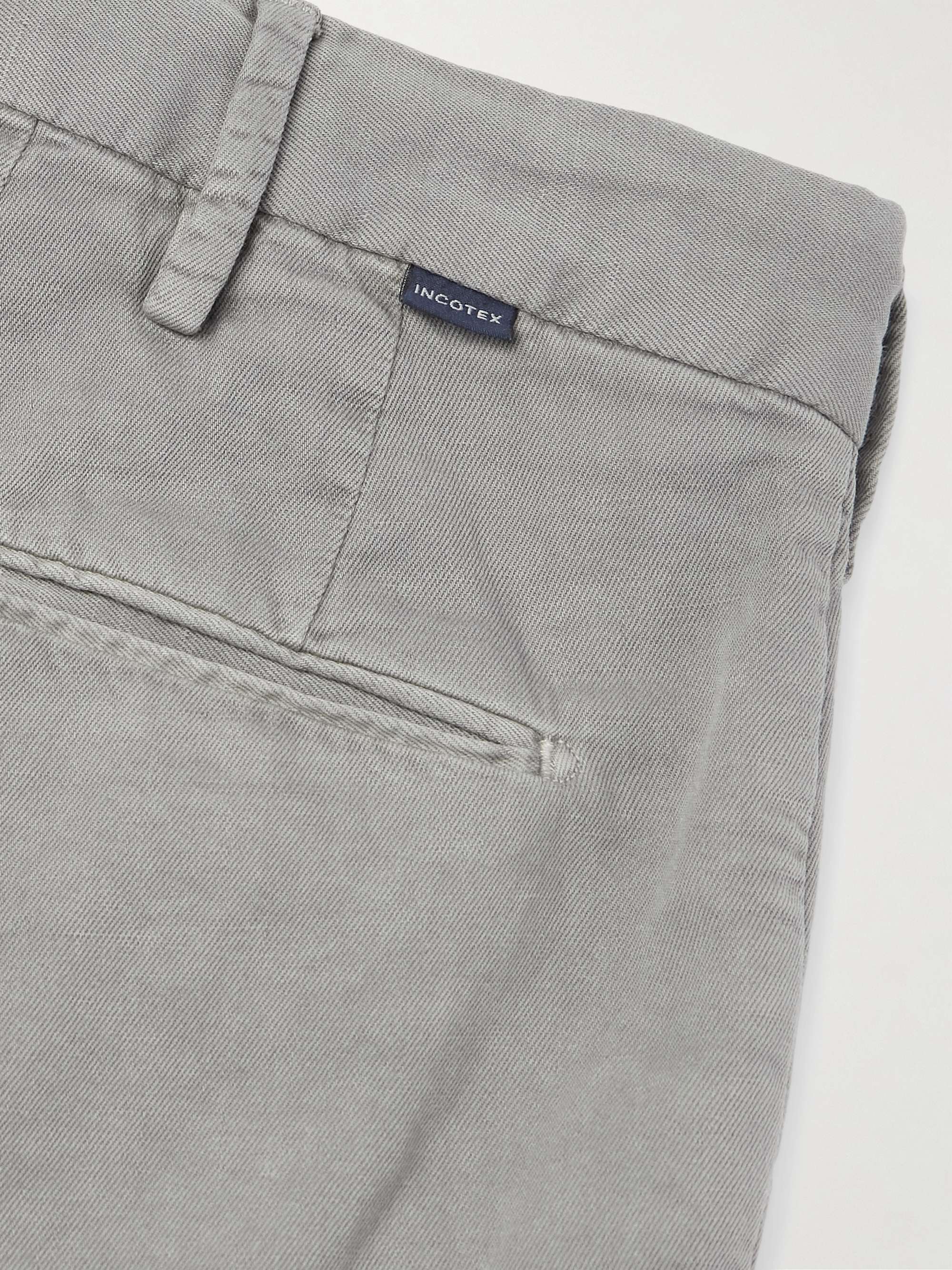 Venezia 1951 Slim-Fit Straight-Leg Cotton and Linen-Blend Trousers view