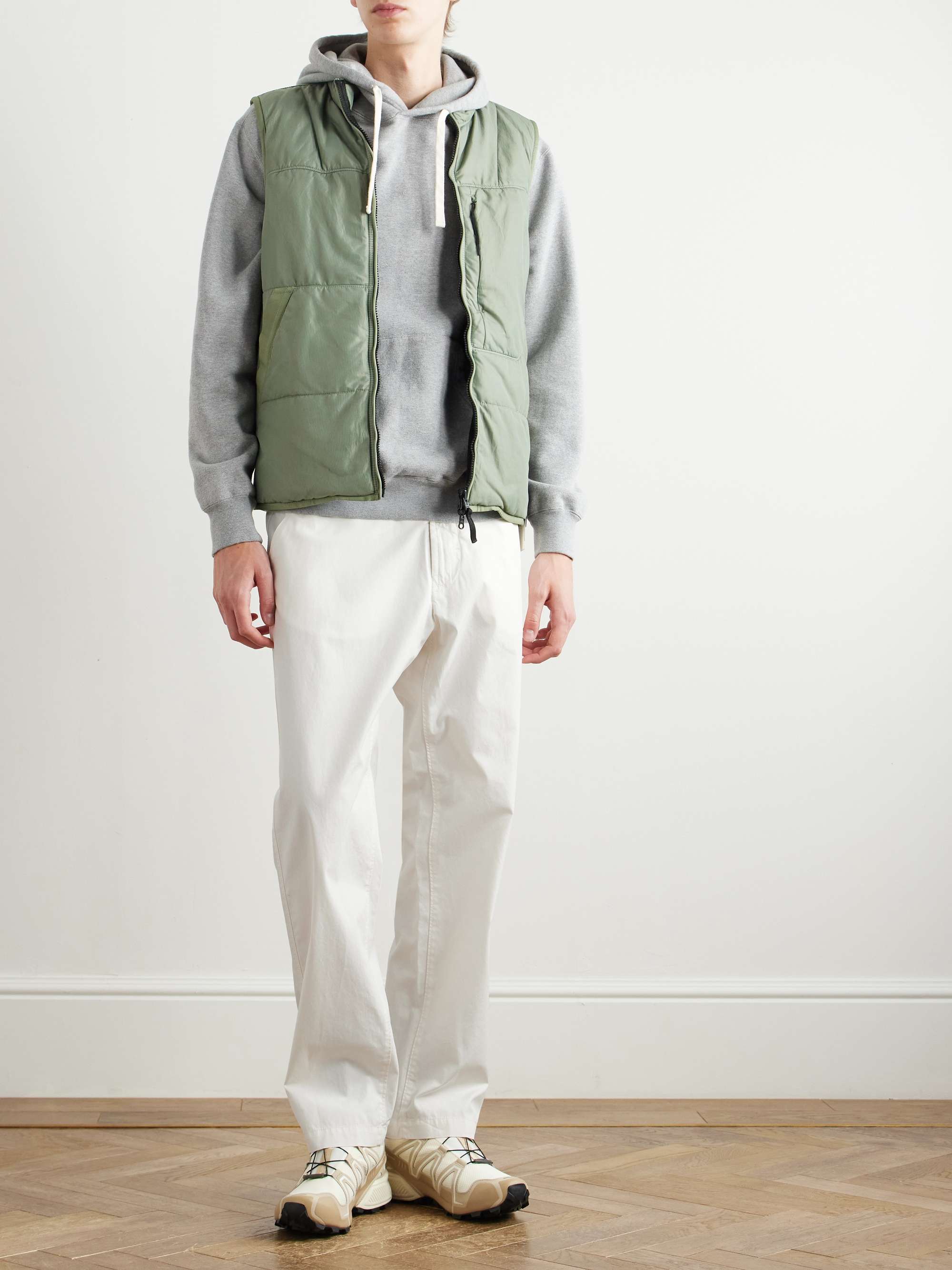 Straight-Leg Logo-Appliquéd Supima Cotton-Canvas Trousers view