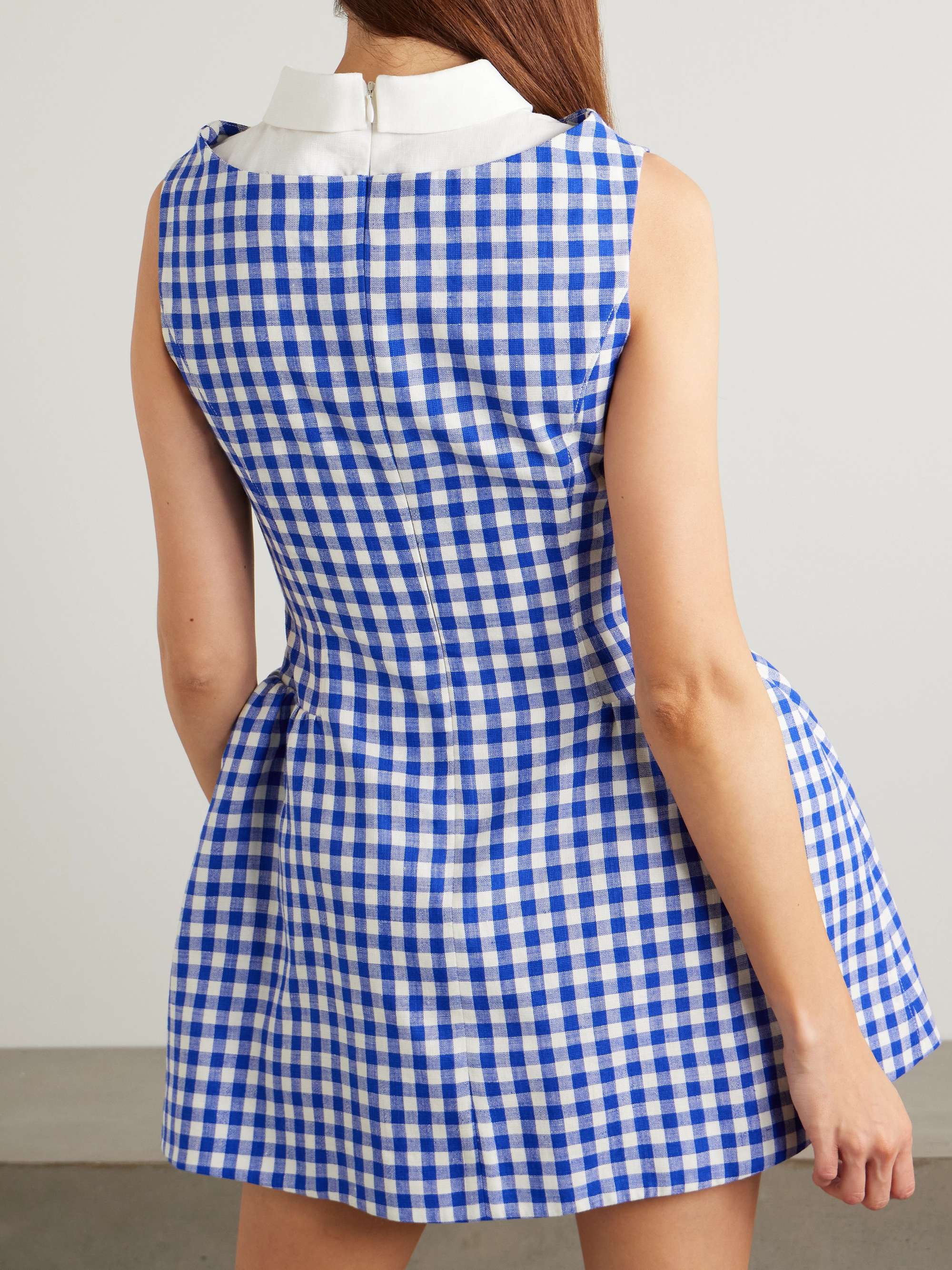 Gathered wool and linen-blend mini dress view
