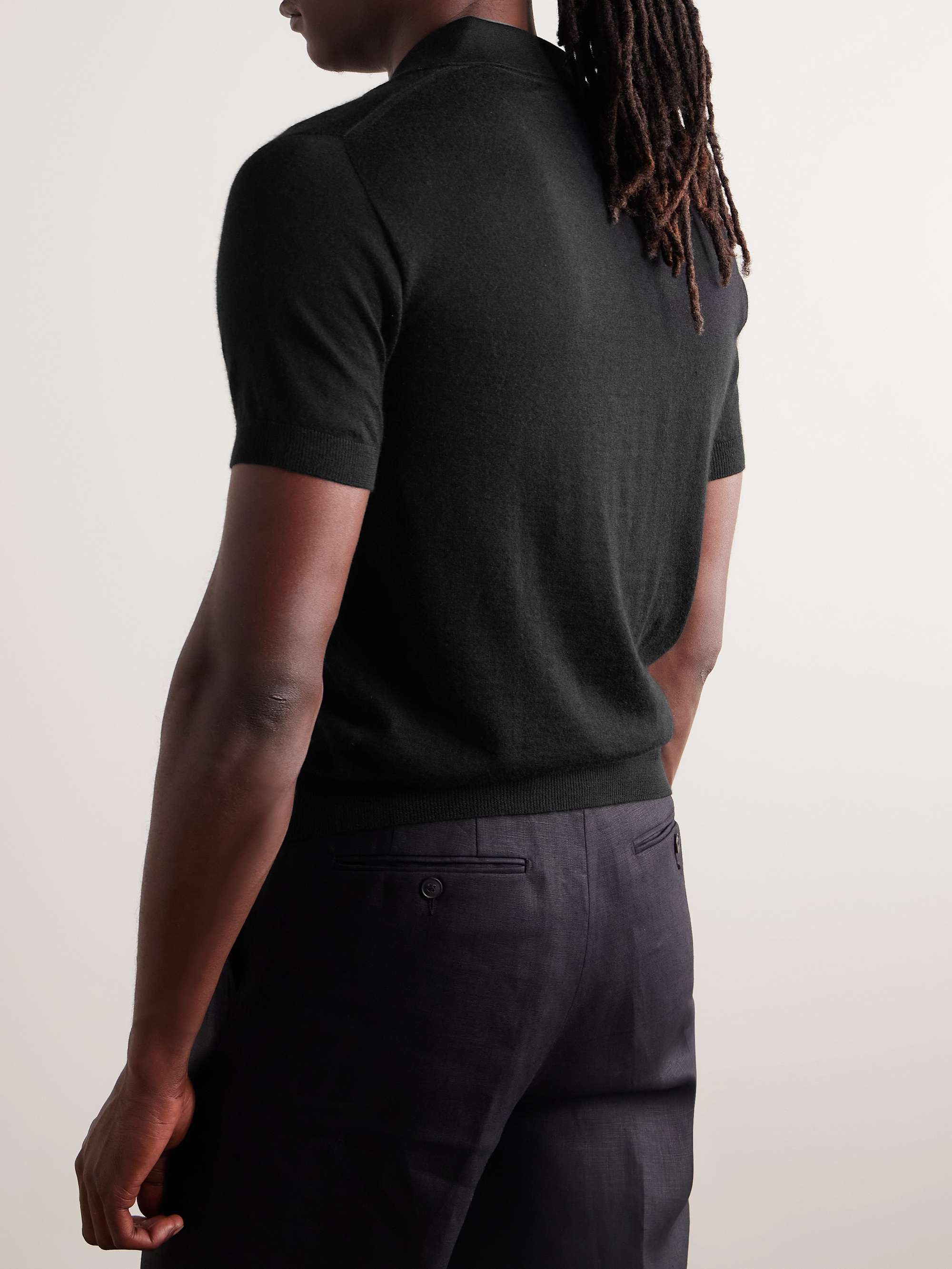 Capell Slim-Fit Cashmere and Silk-Blend Polo Shirt view