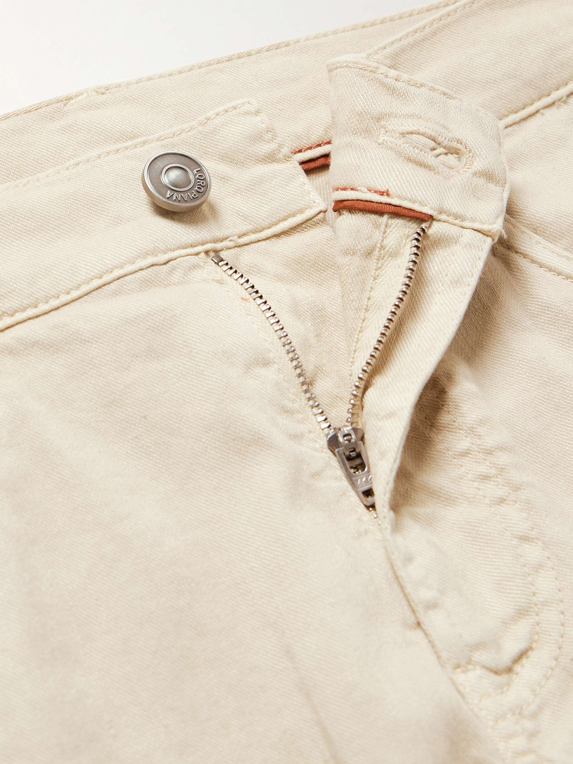 Slim-Fit Straight-Leg Cotton and Linen-Blend Trousers view
