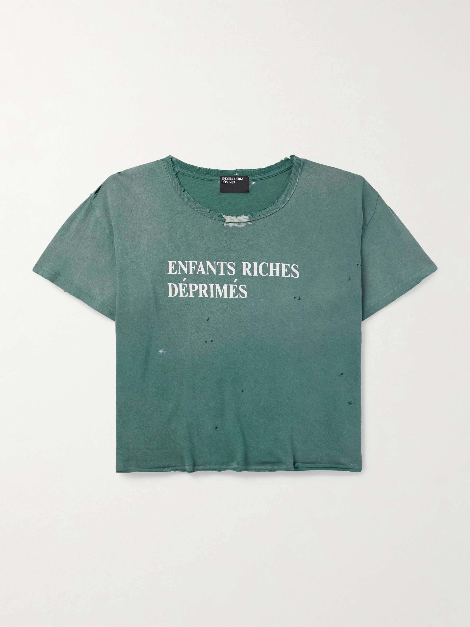 Distressed Logo-Print Cotton-Jersey T-Shirt hero visual