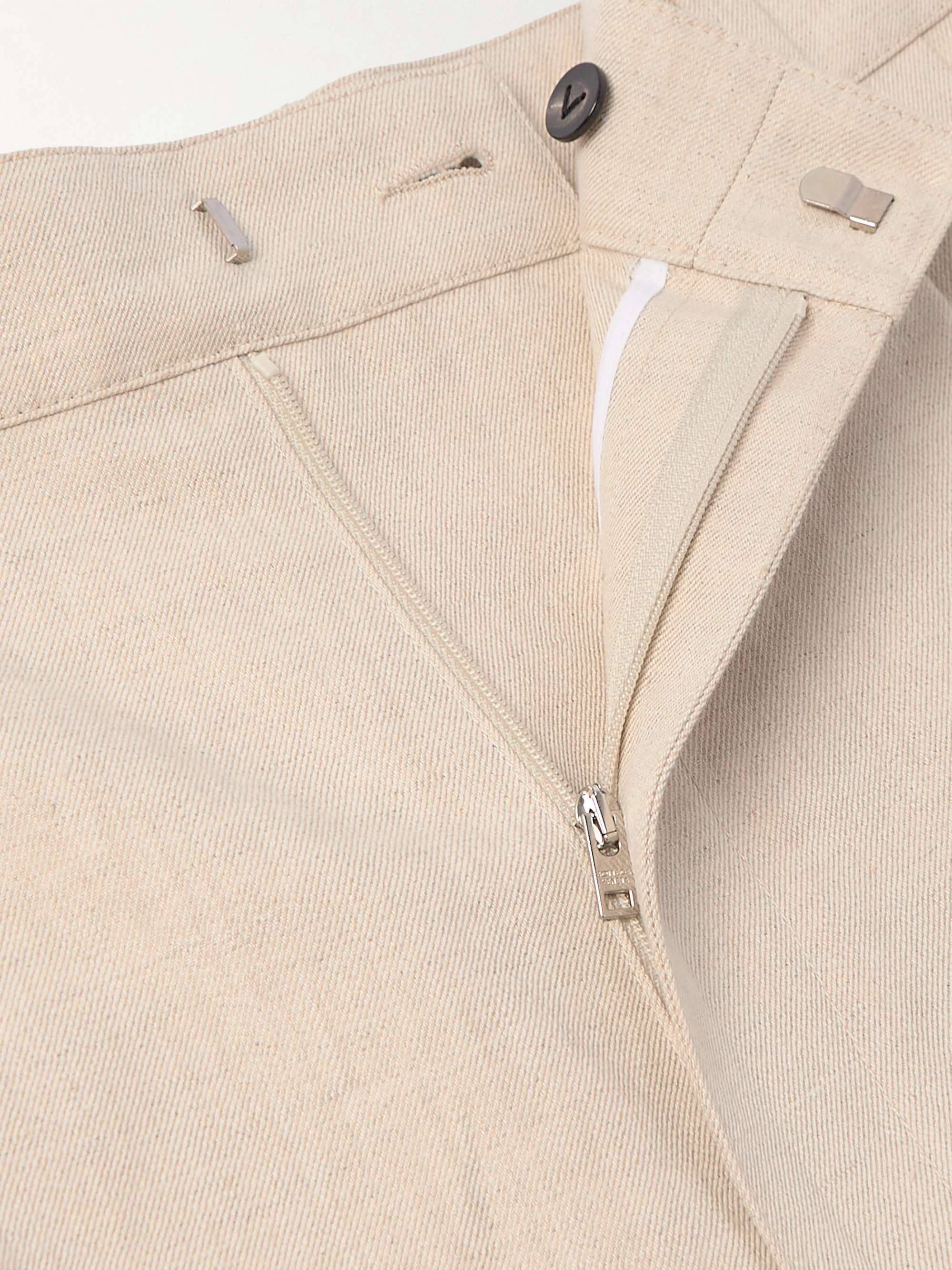 Straight-Leg Pleated Linen and Cotton-Blend Twill Shorts view