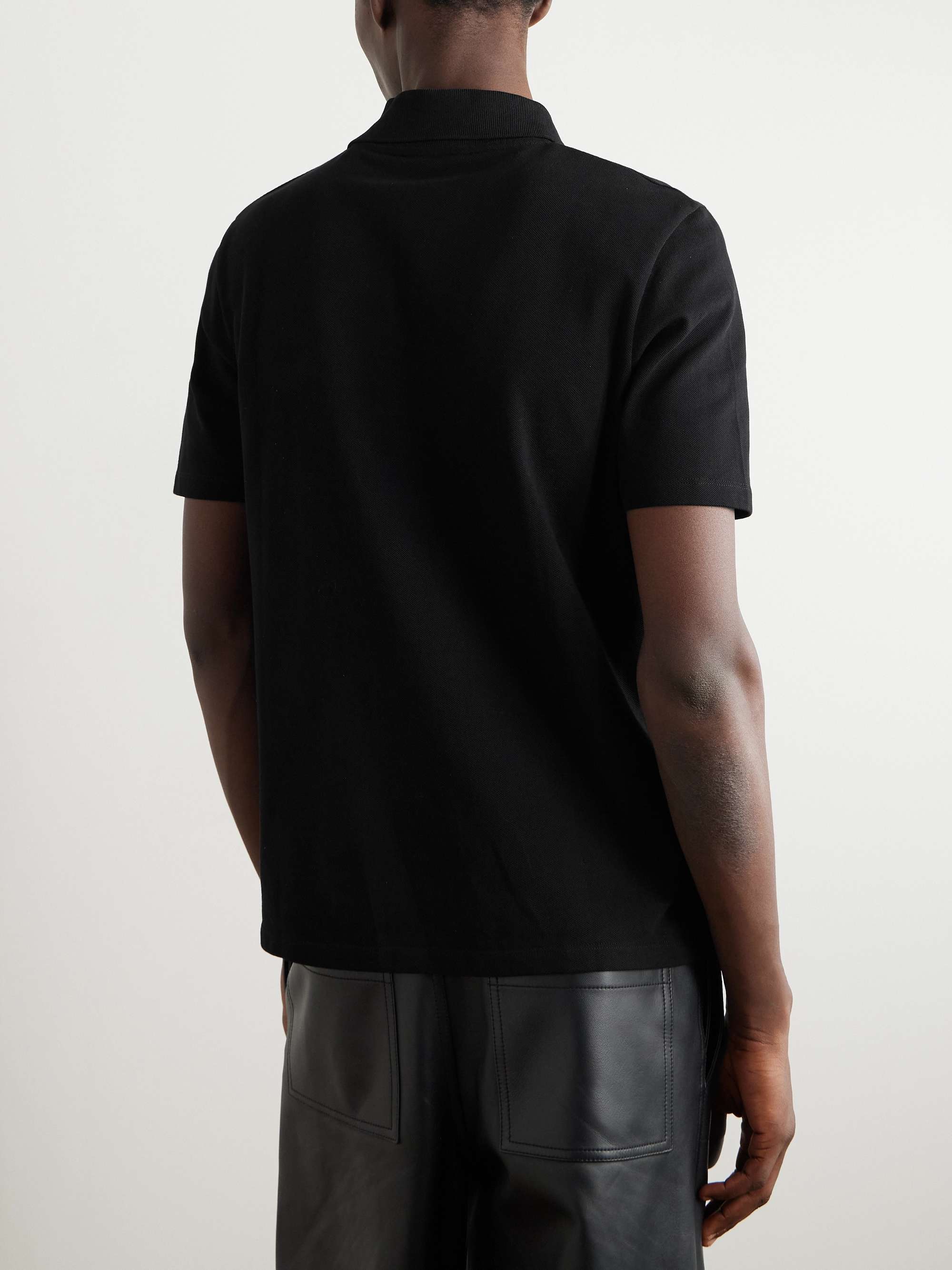 Logo-Embroidered Cotton-Piqué Half-Zip Polo Shirt view