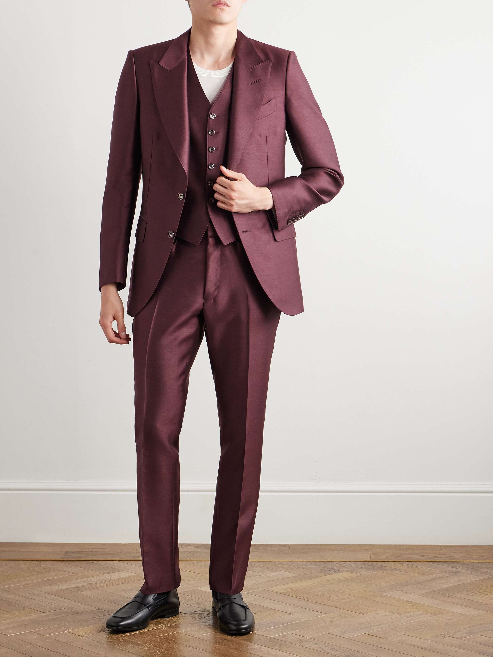 Dyllan Straight-Leg Wool, Mohair and Silk-Blend Twill Trousers view