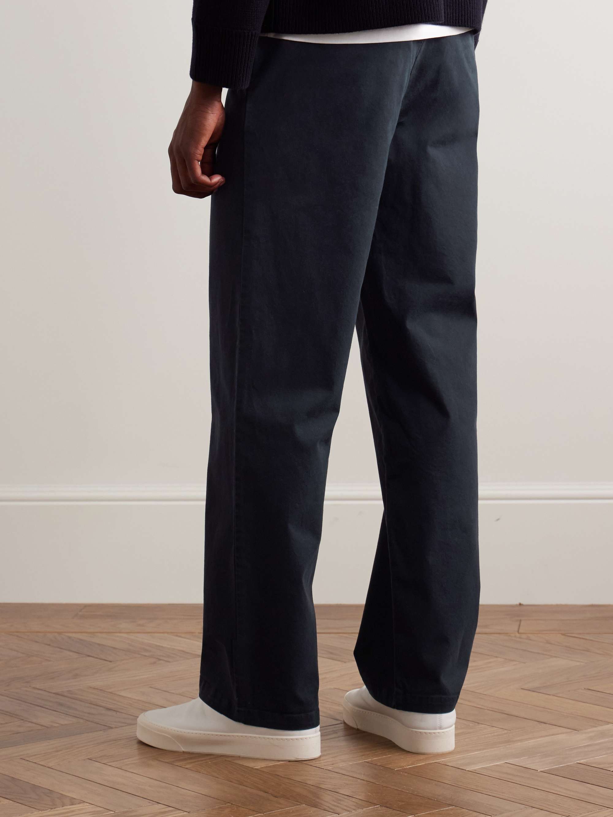 Carsen Straight-Leg Cotton-Blend Twill Trousers view