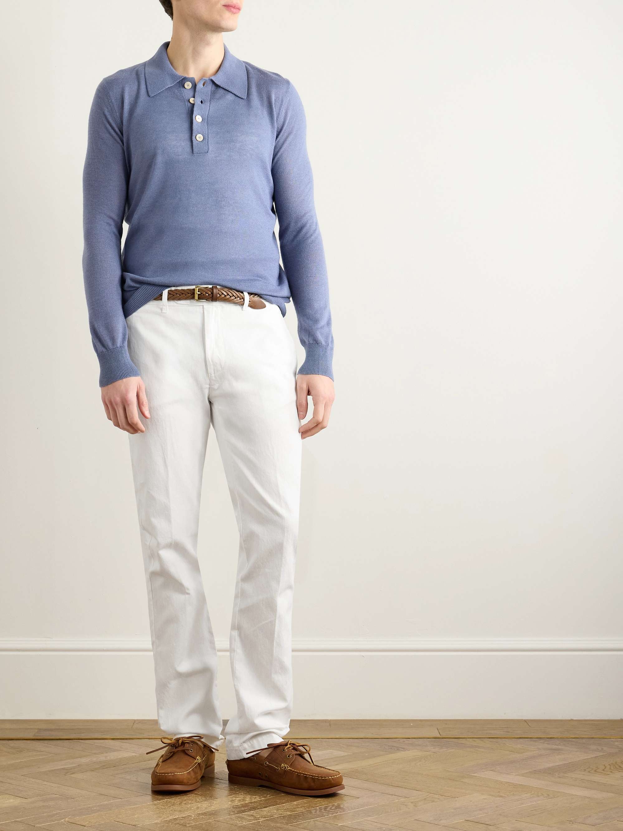 Winch2 Slim-Fit Straight-Leg Cotton and Linen-Blend Trousers view