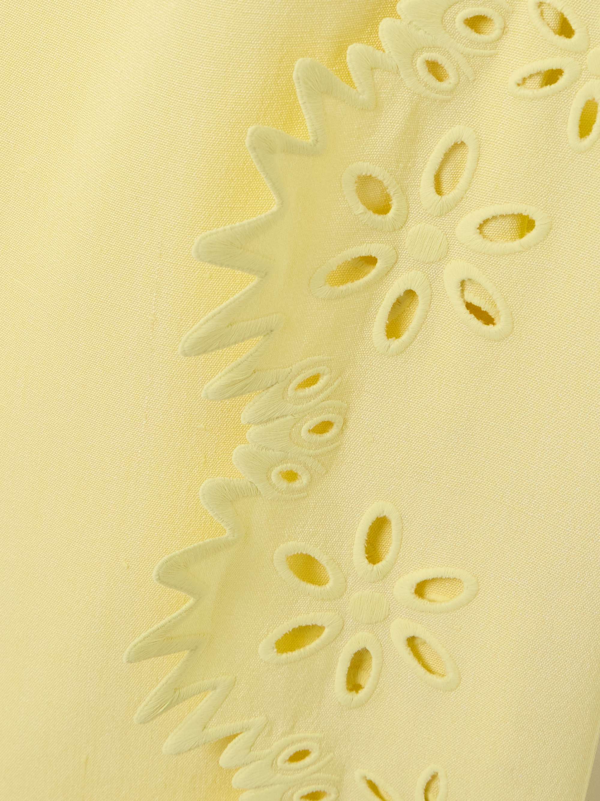Leather-trimmed broderie anglaise midi dress view