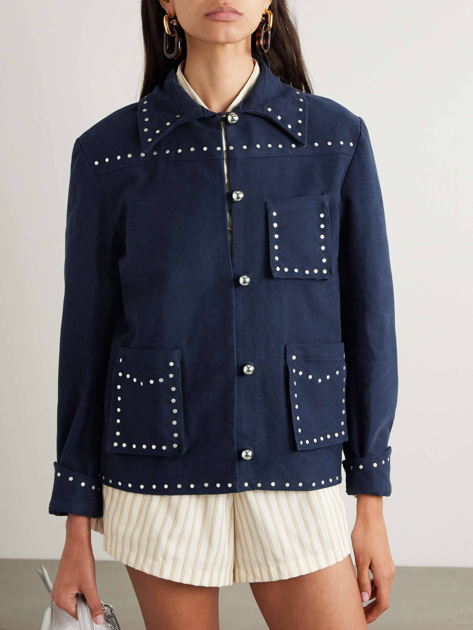 Jude studded cotton-twill jacket view