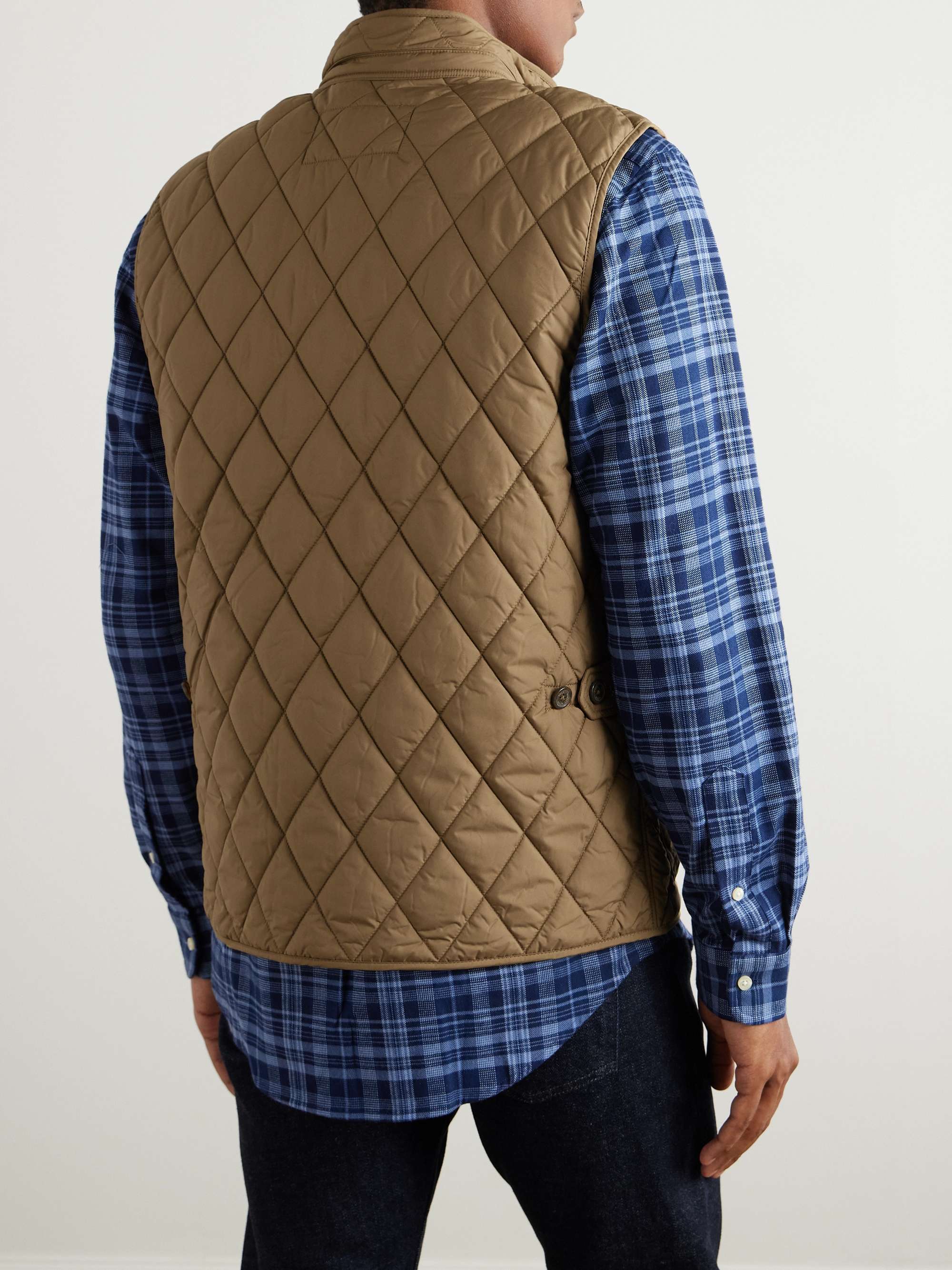 Beaton Corduroy-Trimmed Padded Quilted Recycled-Shell Gilet view