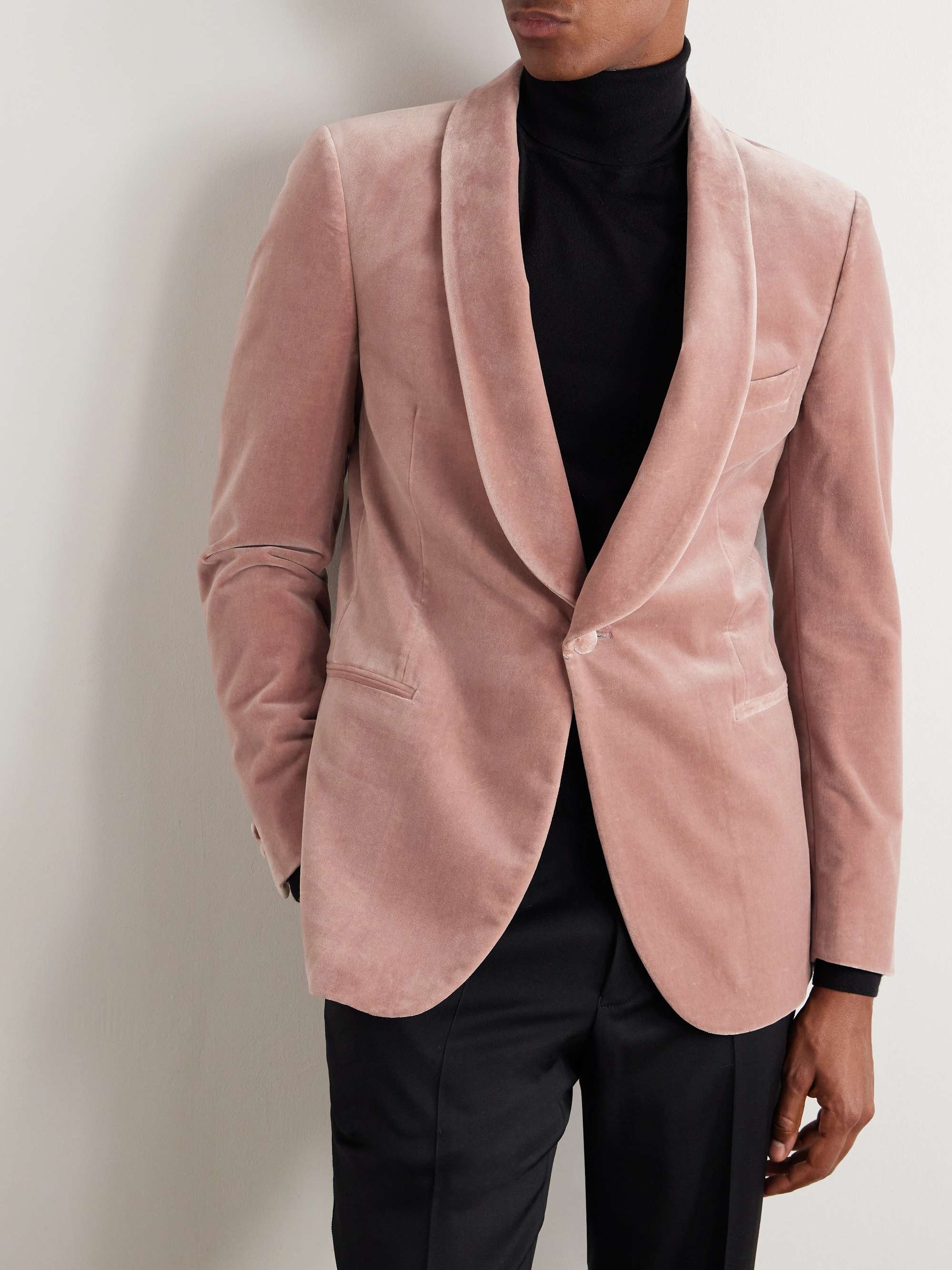 Cotton-Blend Velvet Tuxedo Jacket view