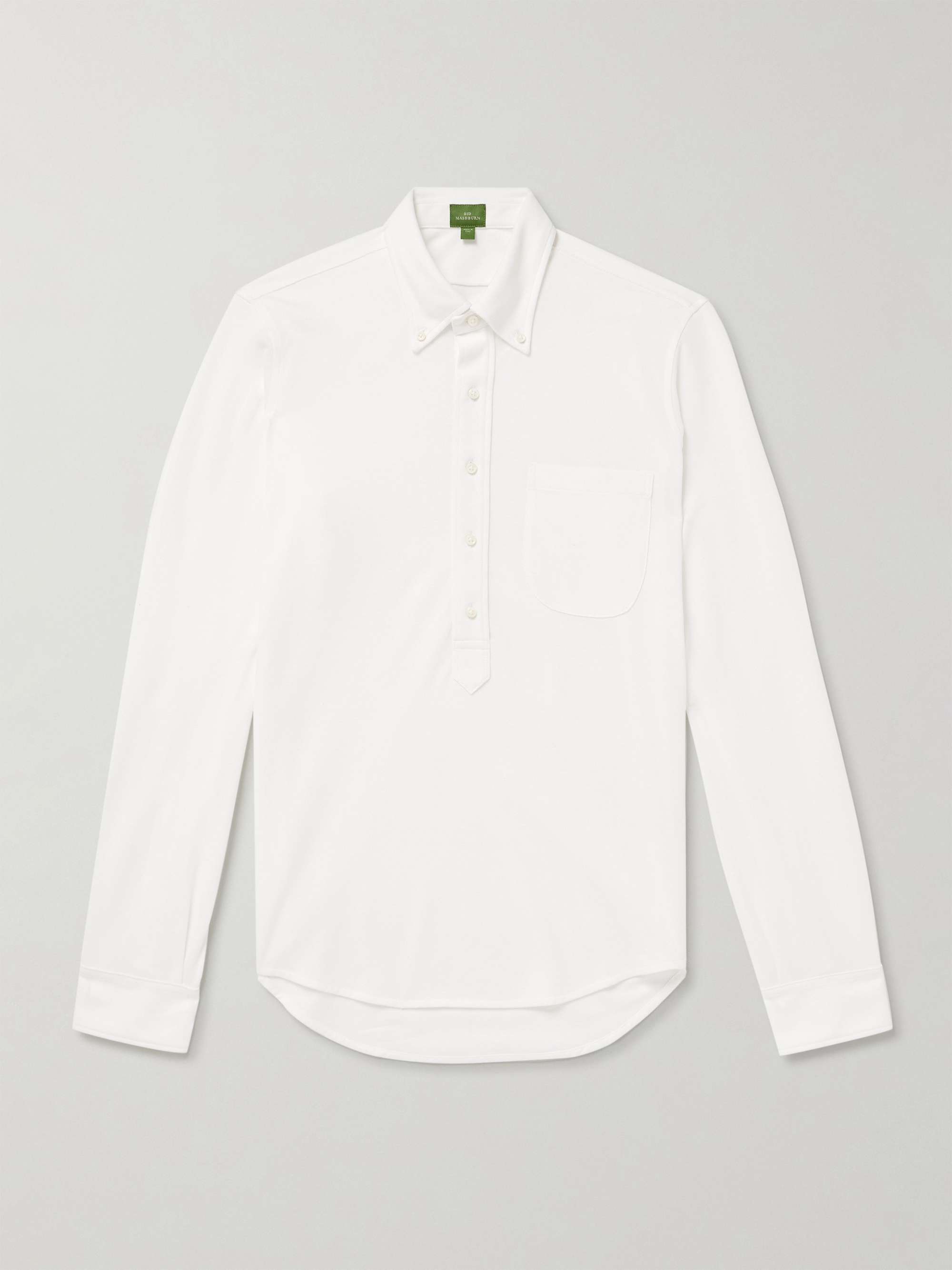 Button-Down Collar Pima Cotton-Piqué Half-Placket Shirt hero visual