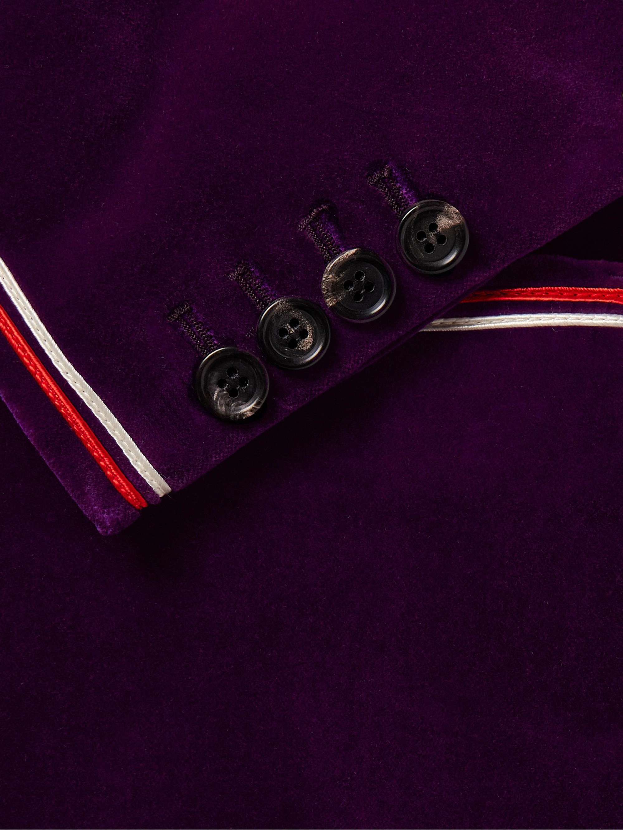 Showcase Soutache-Trimmed Cotton-Velvet Suit Jacket view