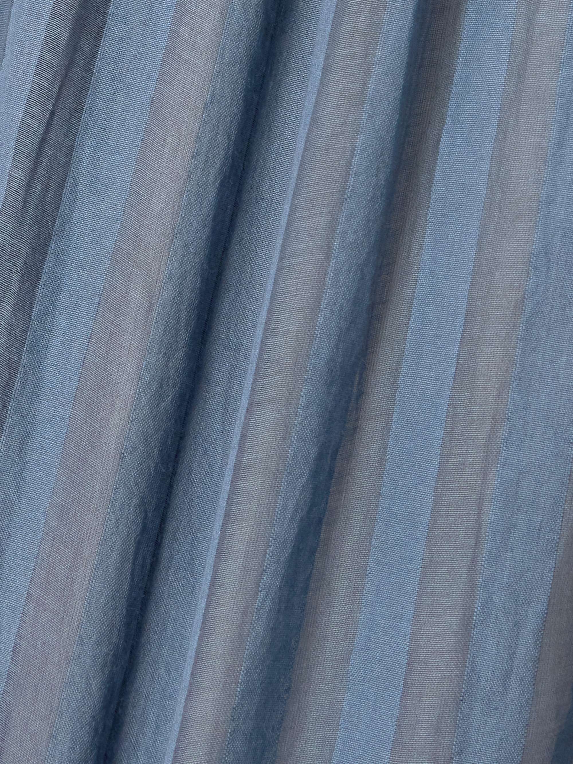Delphi pintucked striped cotton and silk-blend maxi skirt view