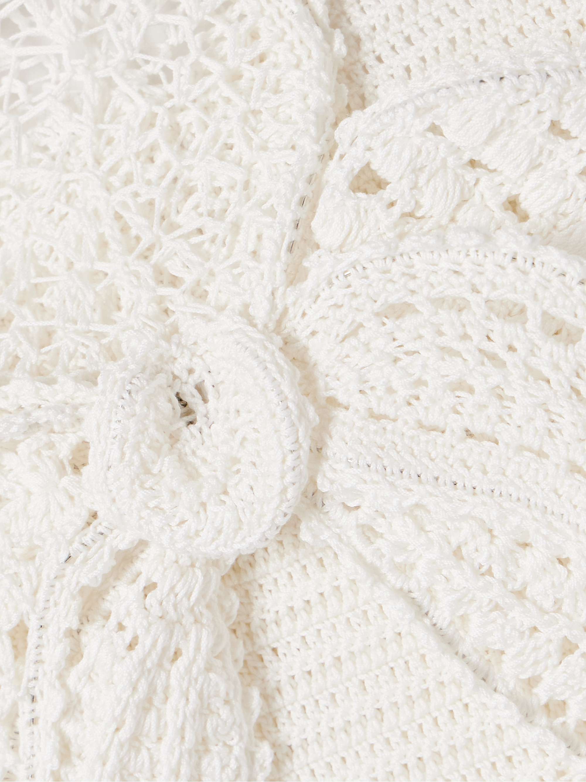 Mia cropped appliquéd crocheted organic cotton halterneck top hero visual