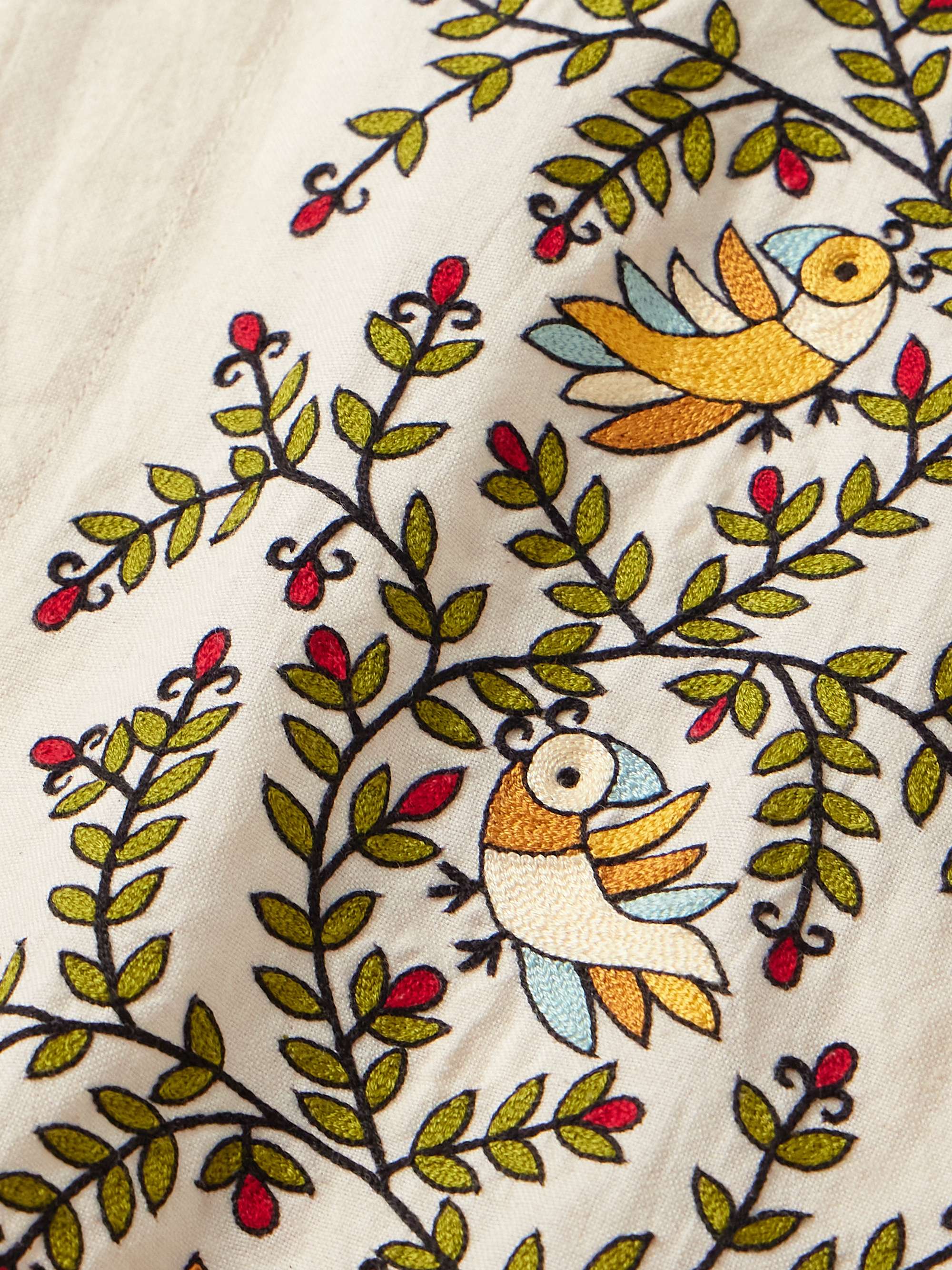 Ronen Convertible-Collar Embroidered Cotton Shirt view