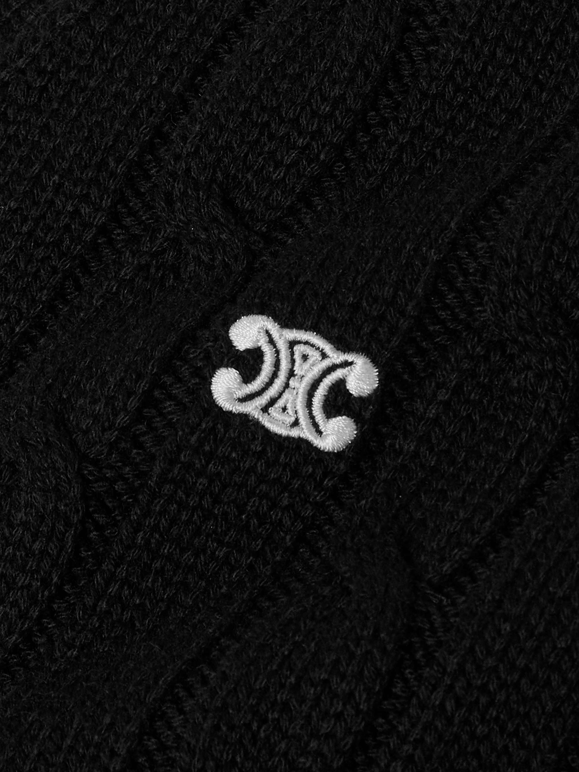 Logo-Embroidered Cable-Knit Cashmere Cardigan view