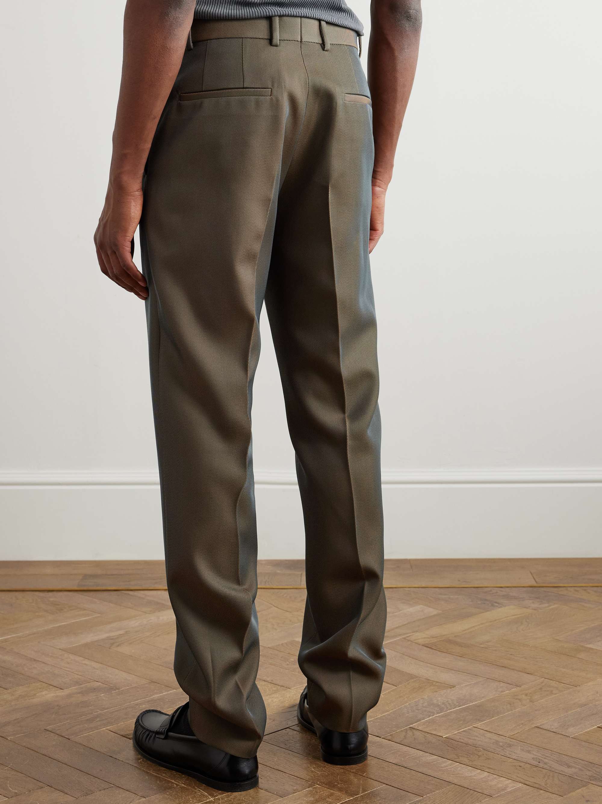 Straight-Leg Virgin Wool-Blend Twill Trousers view