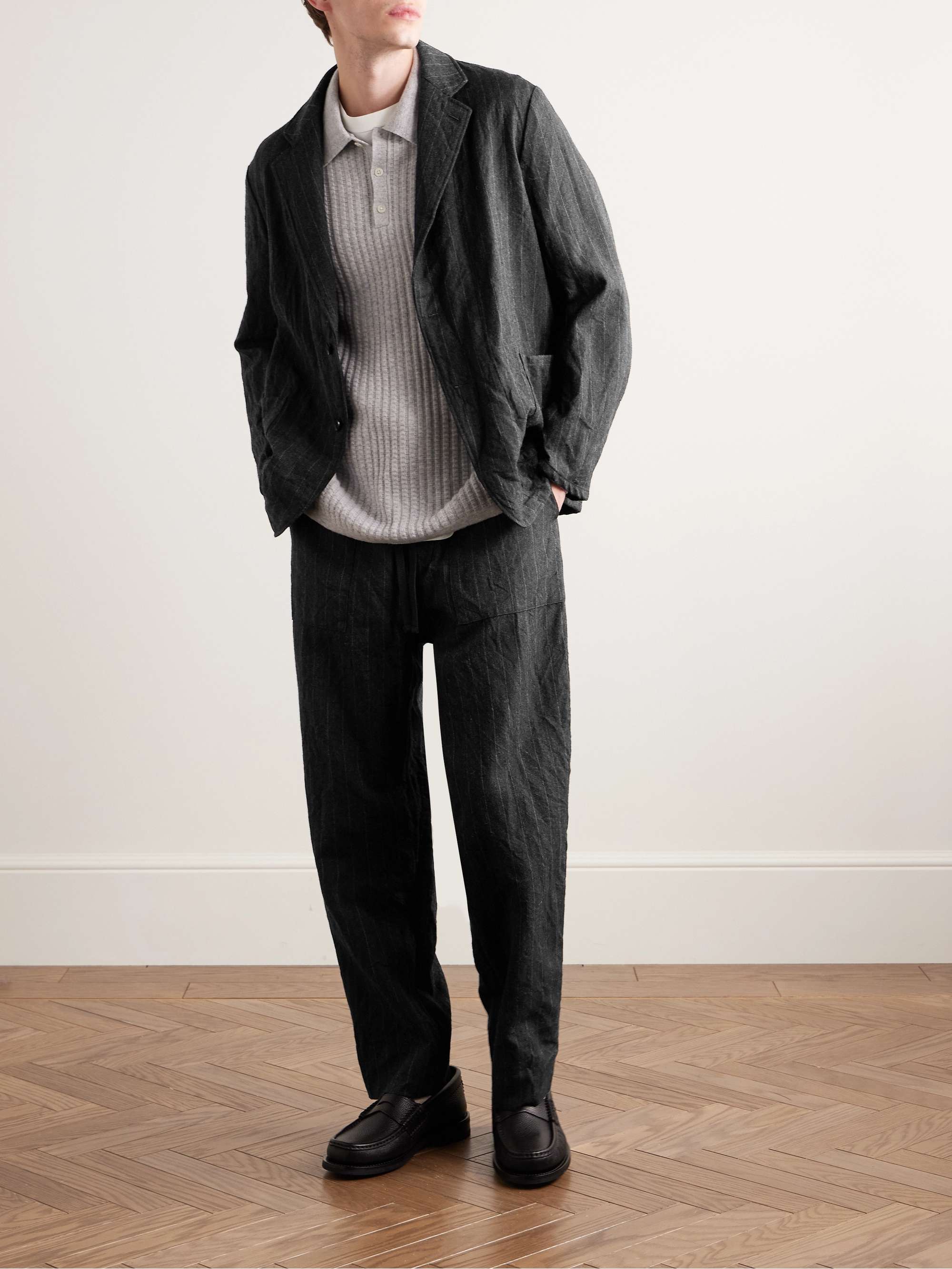 Take Easy Pinstriped Wool-Twill Suit Jacket view