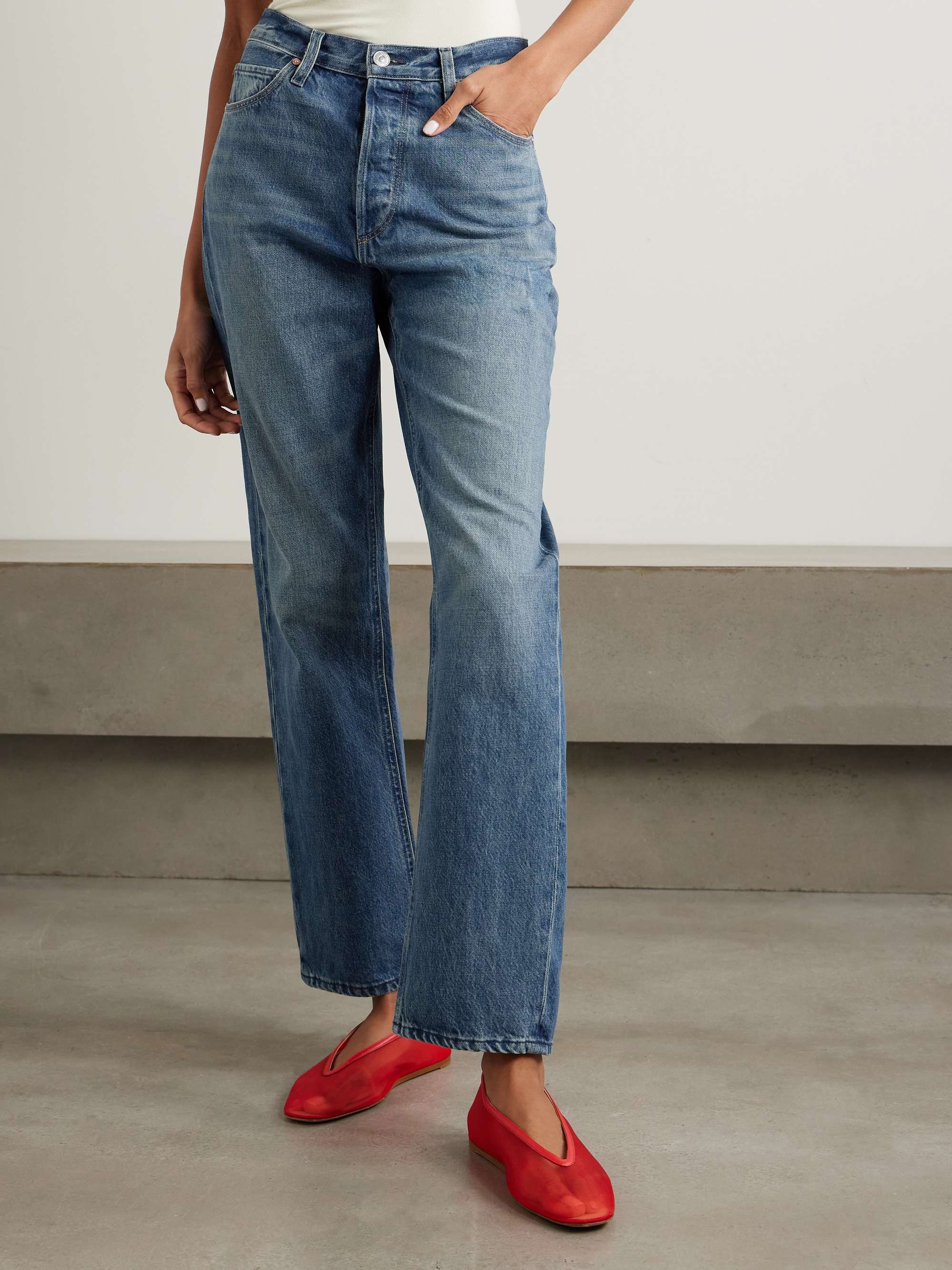 Sawyer high-rise straight-leg jeans view