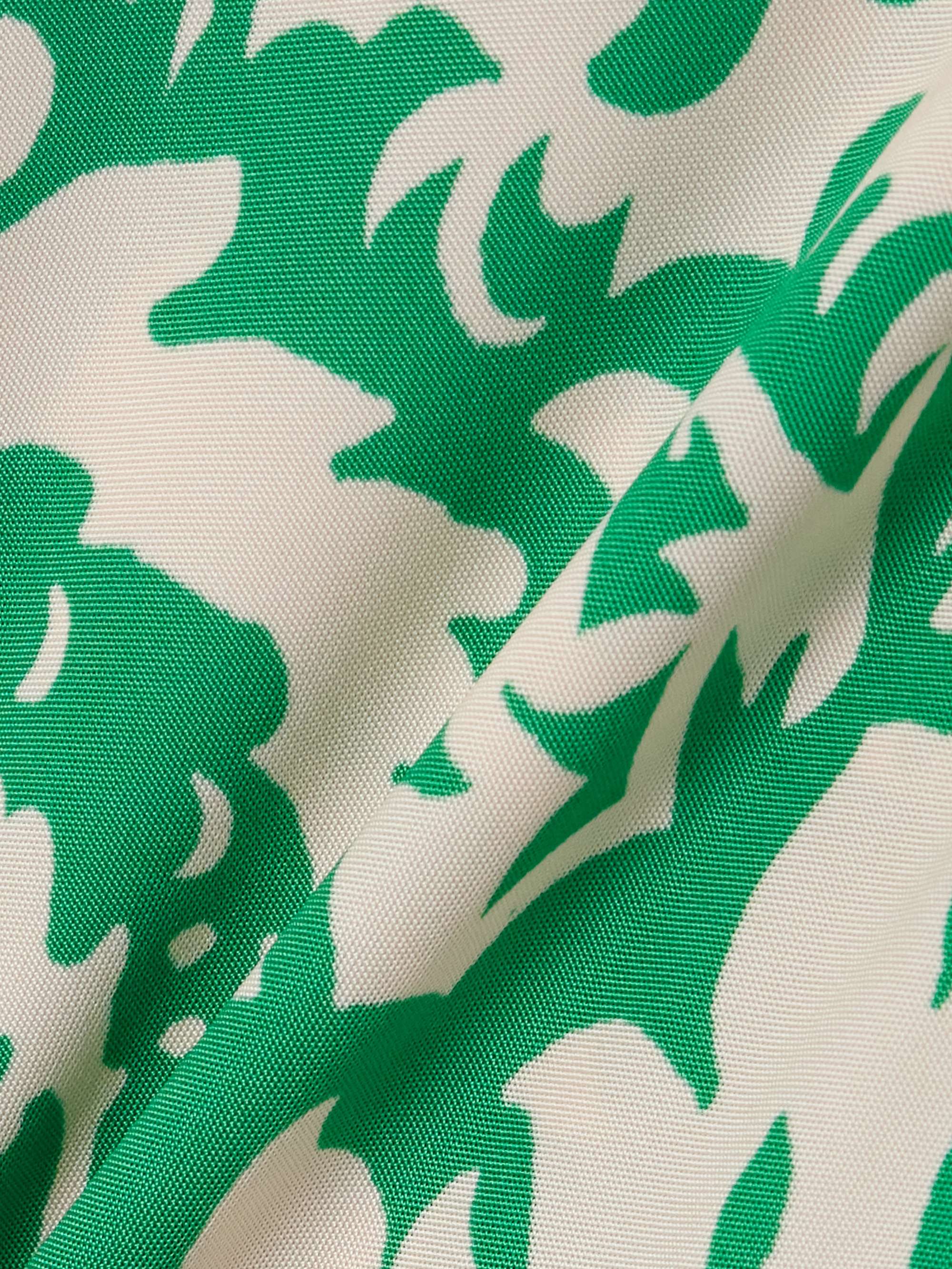 Ruffled printed stretch-cady midi skirt view
