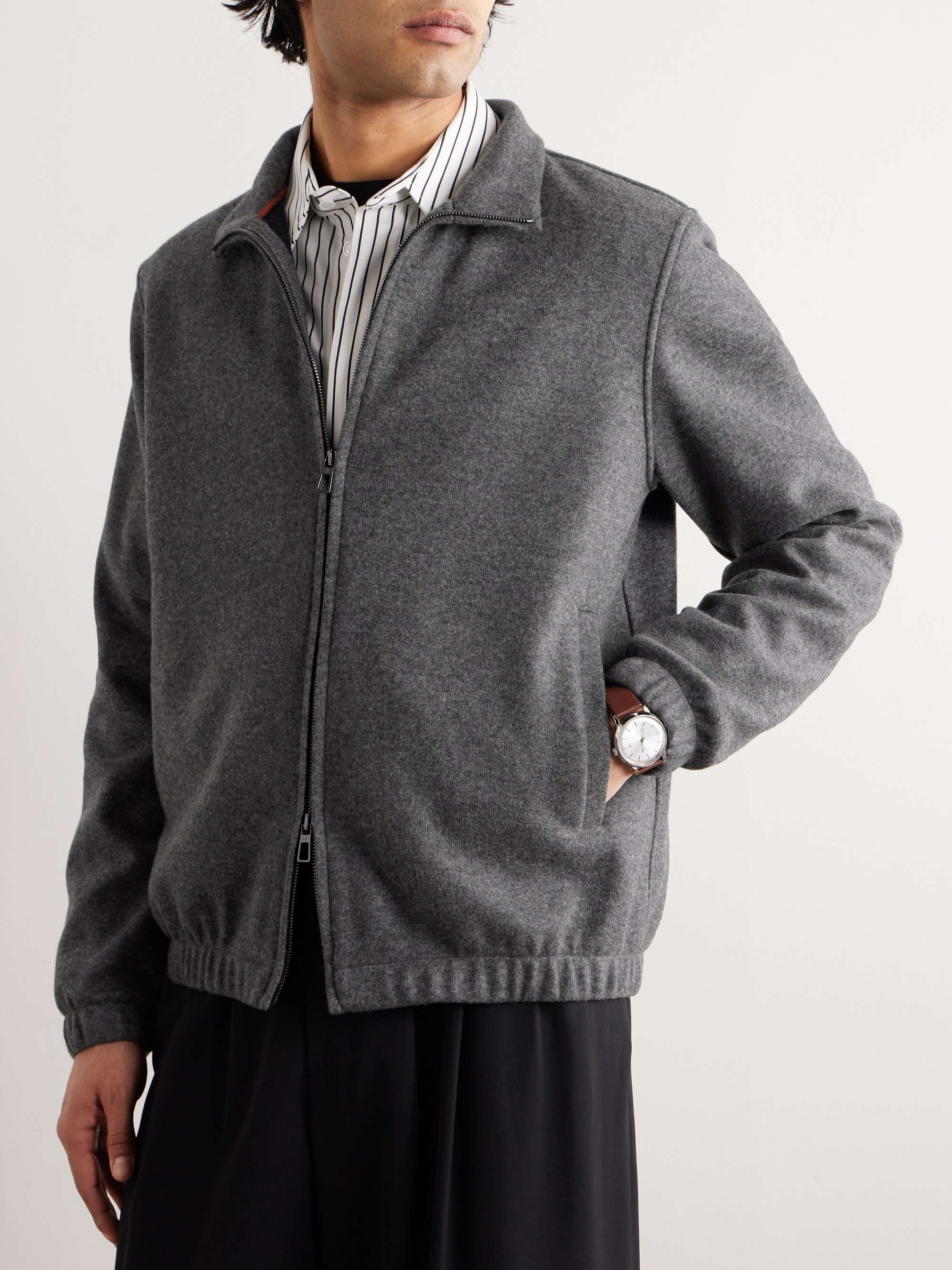 Cashmere-Blend Zip-Up Sweater view