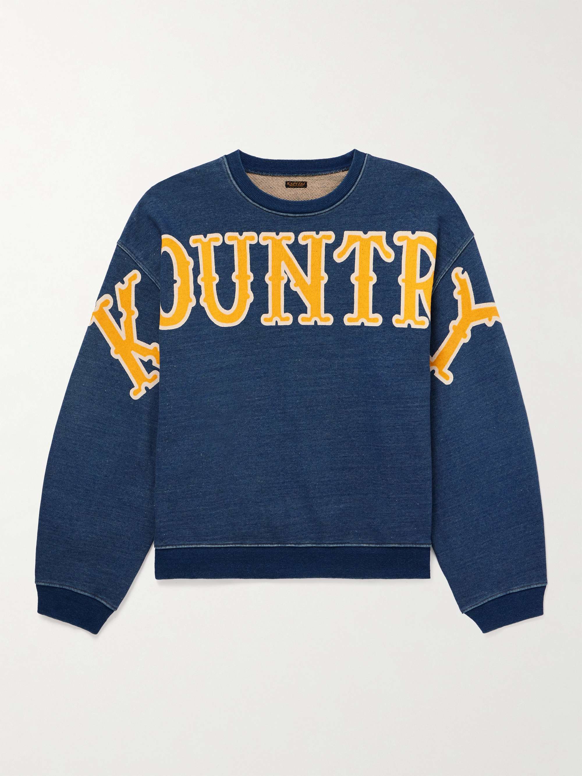 Denim-Trimmed Logo-Print Cotton-Jersey Sweatshirt hero visual
