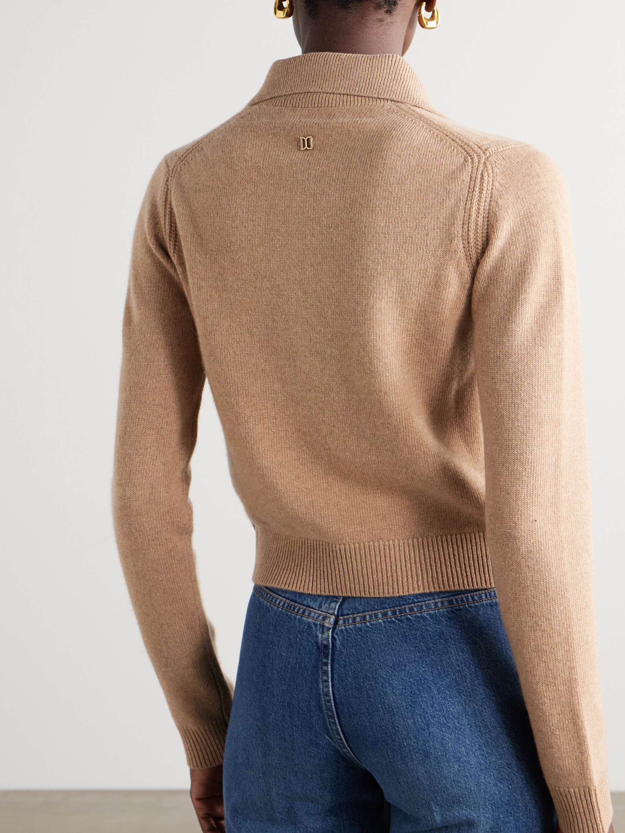 Ribbed wool and cashmere-blend polo sweater view