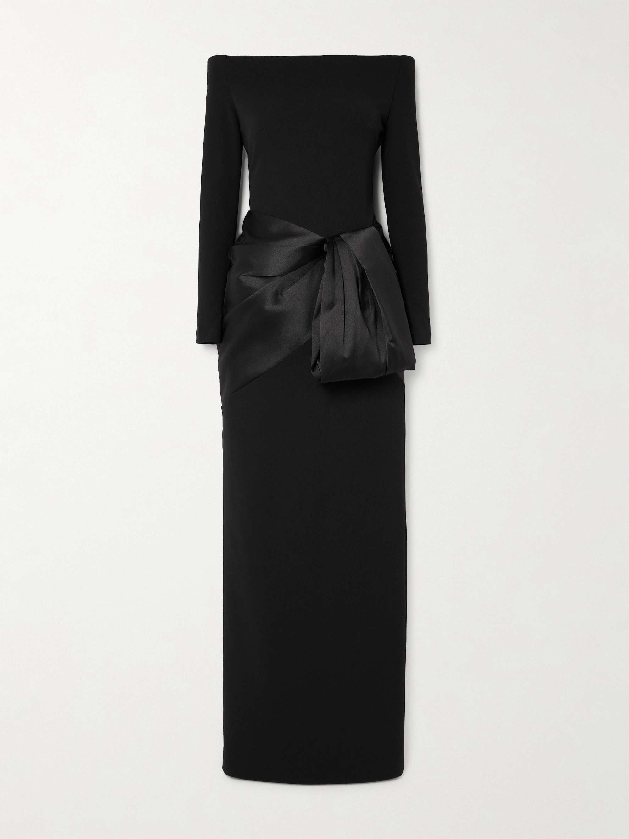 Kori off-the-shoulder faille-trimmed crepe gown hero visual