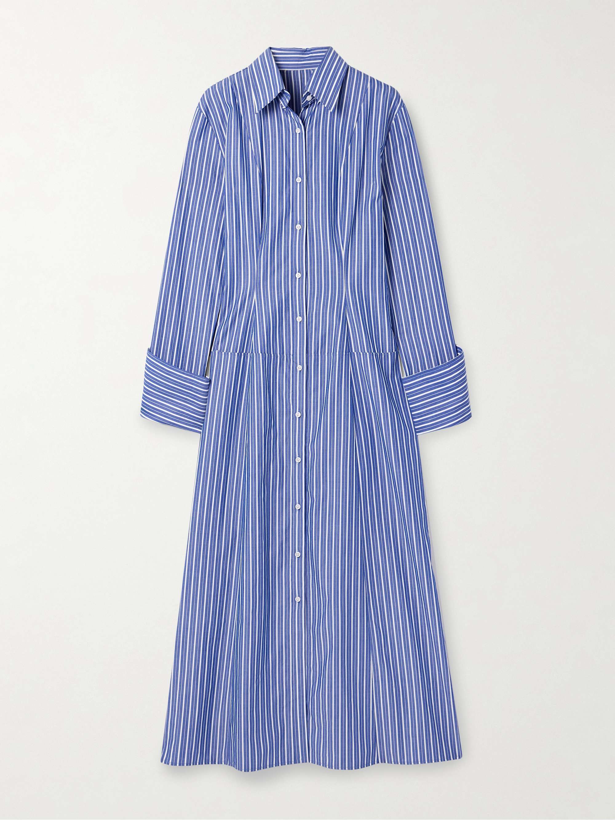 The Sammy striped cotton-poplin midi shirt dress hero visual