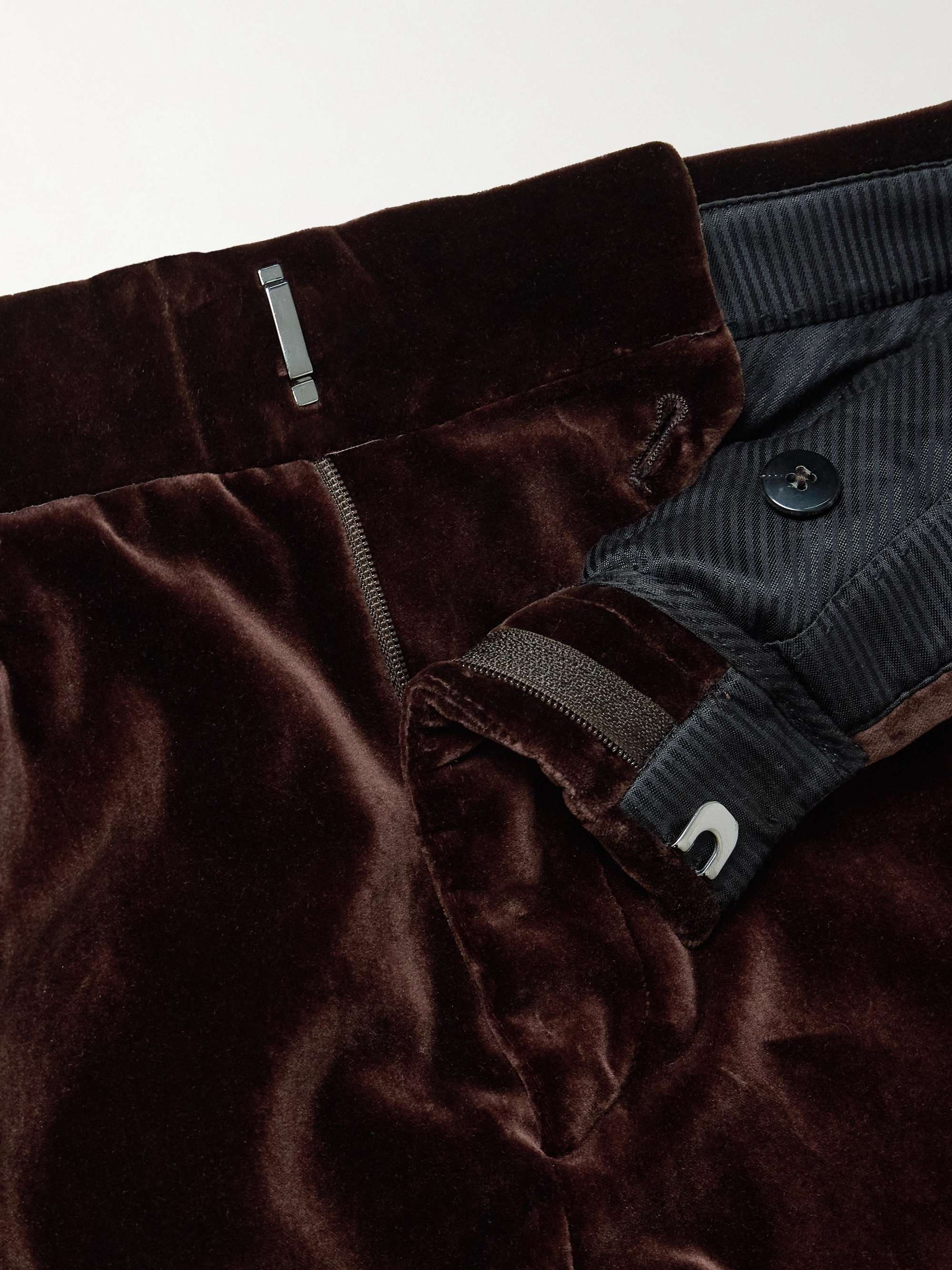 Dyllan Straight-Leg Cotton-Velvet Suit Trousers view