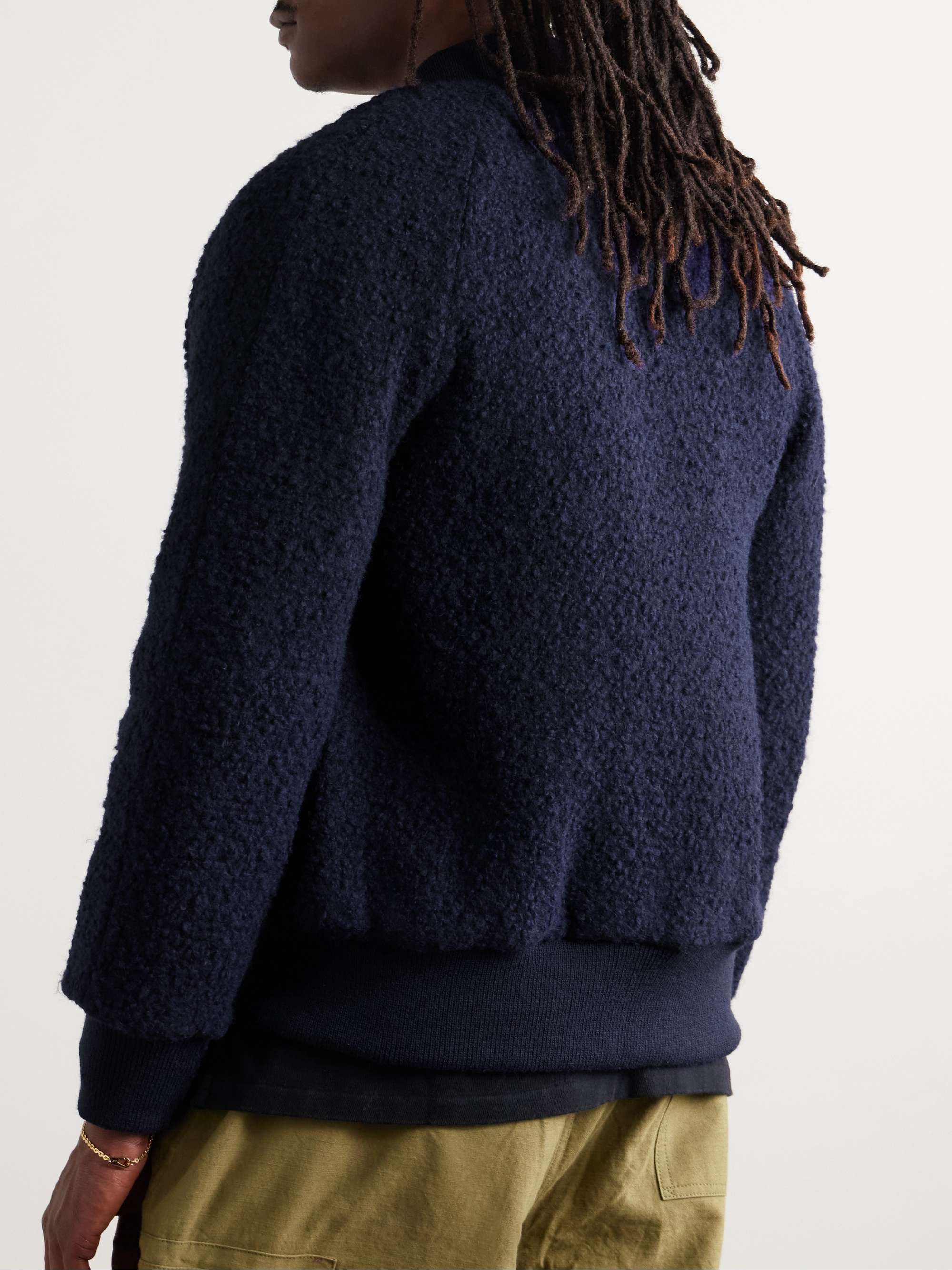 The Jenner Padded Wool-Blend Bouclé Bomber Jacket view