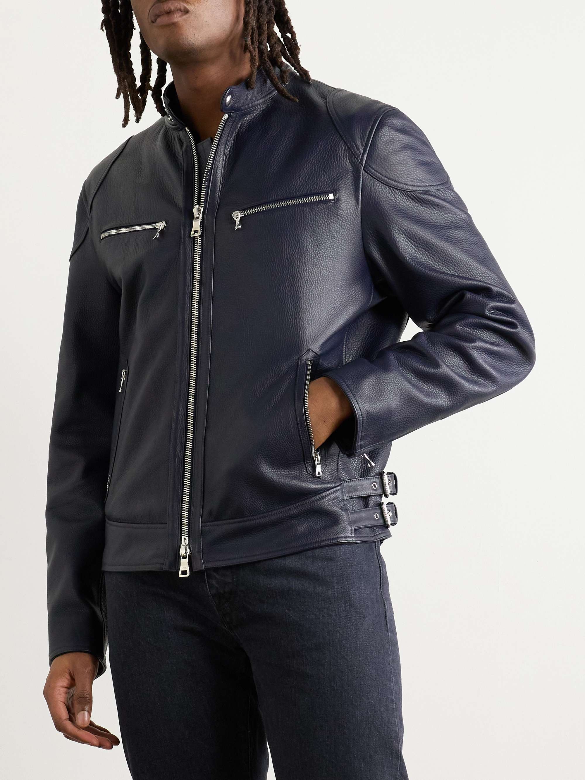 Slim-Fit Full-Grain Leather Jacket view