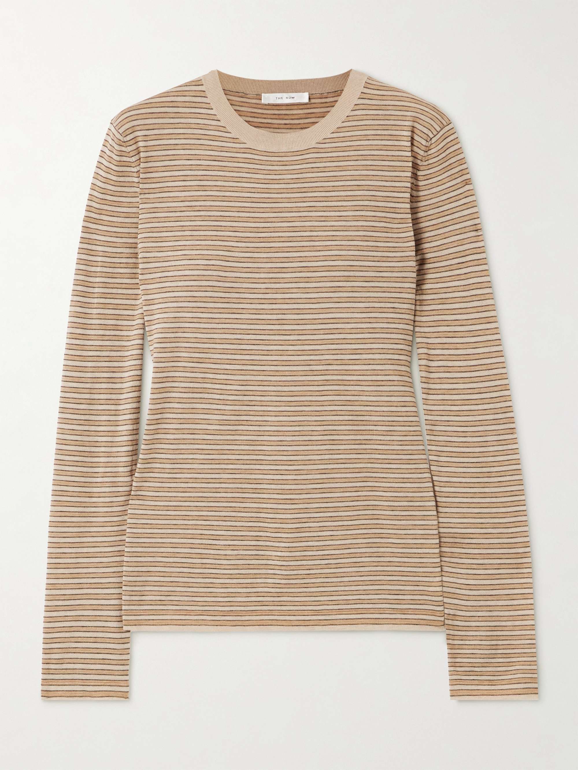 Juhi striped cotton and cashmere-blend jersey T-shirt hero visual