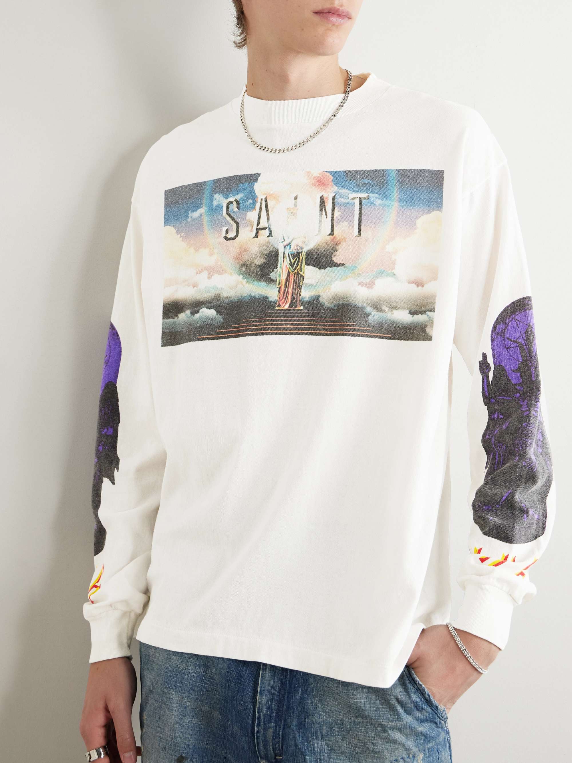 Saint Heaven Logo-Print Cotton-Jersey T-Shirt view