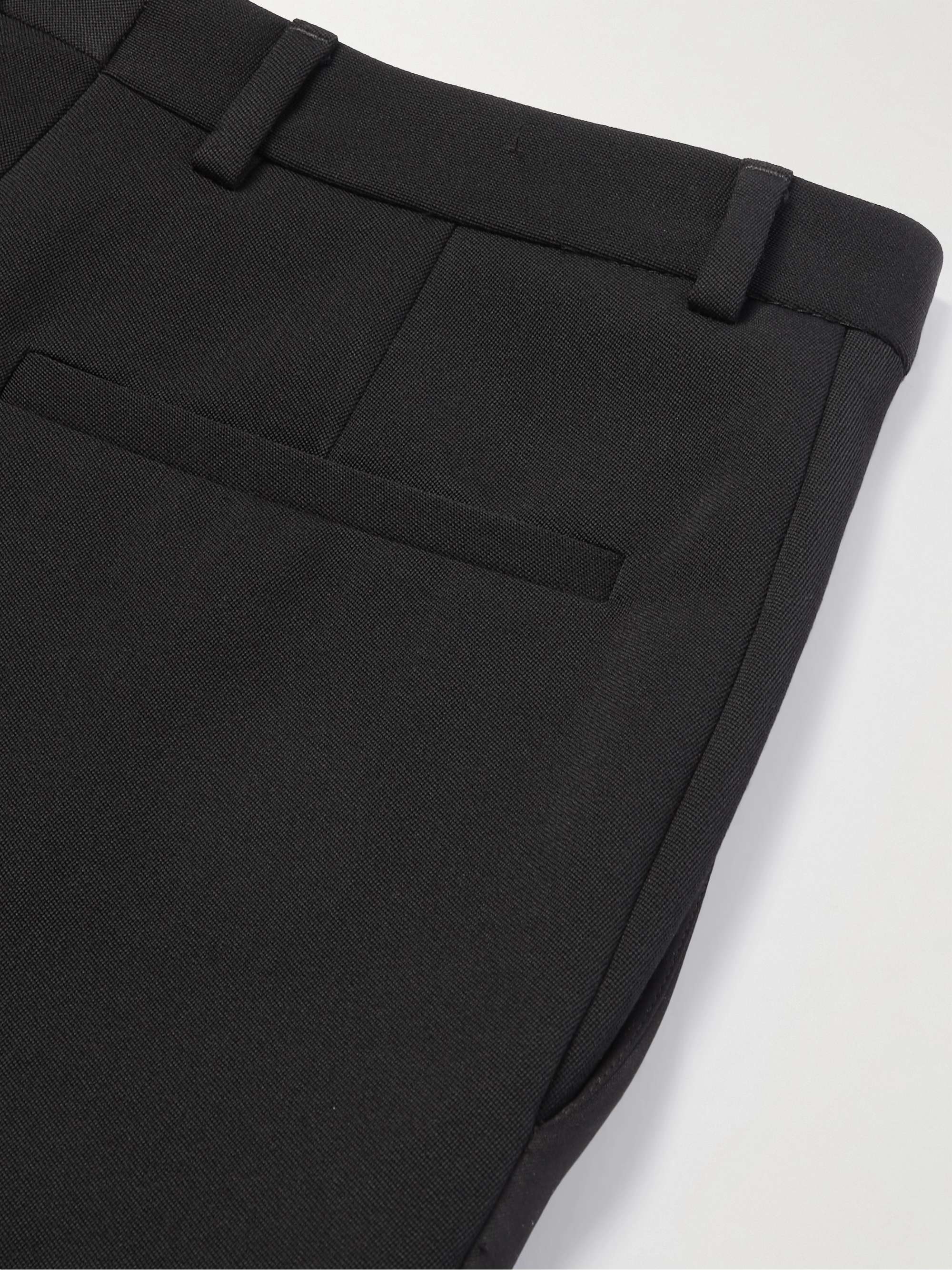 Tapered Silk-Trimmed Grain de Poudre Wool Trousers view