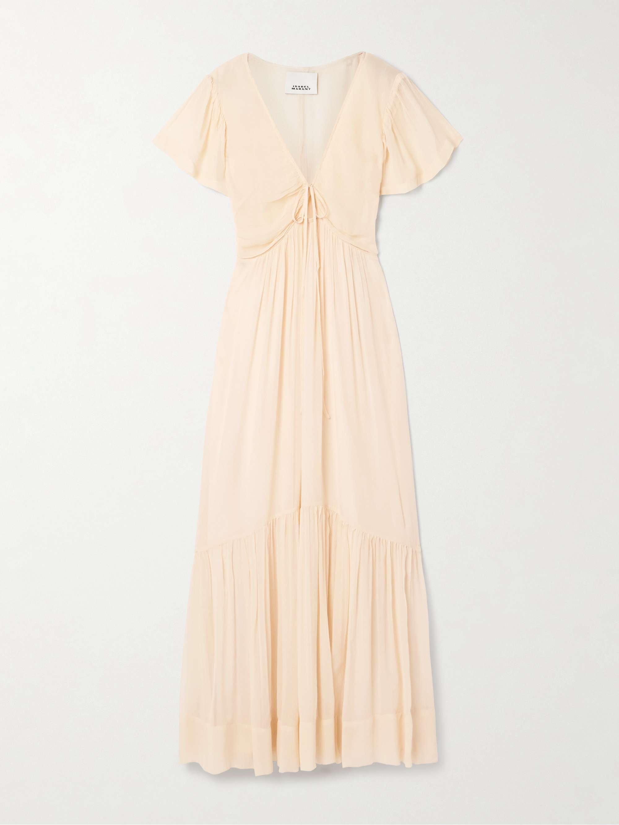 Agathe tiered gathered silk-crepon maxi dress hero visual
